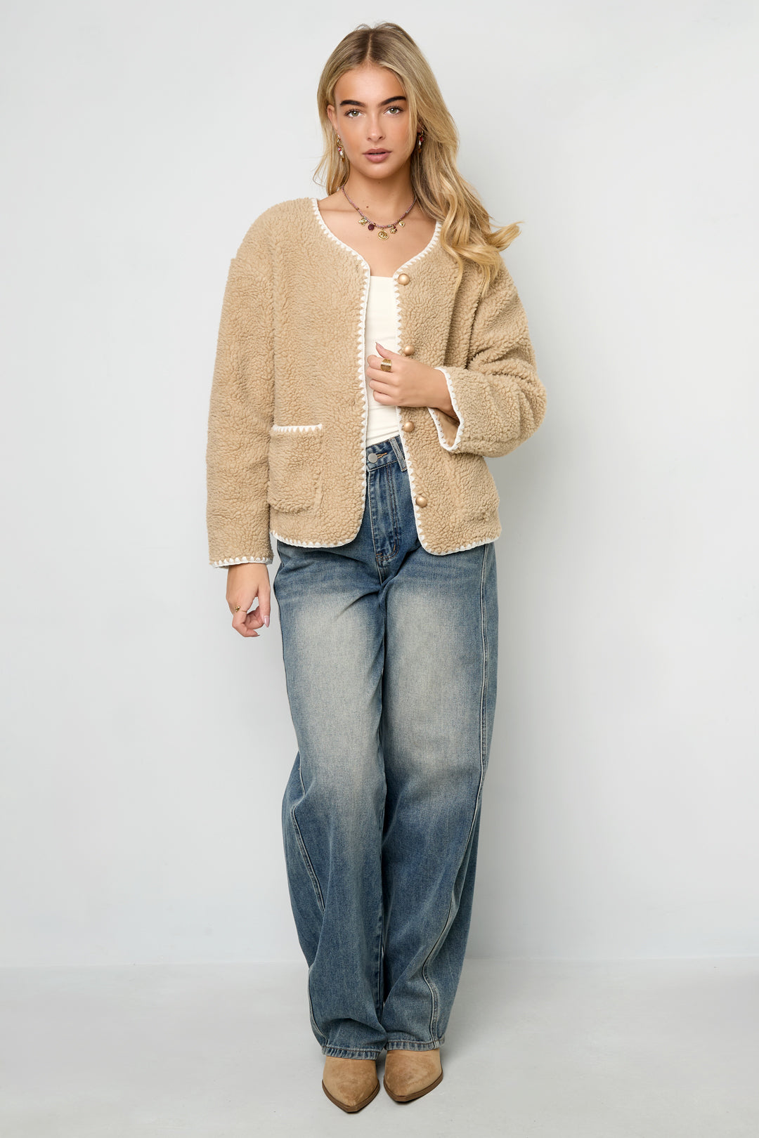 Dames Zoe jacket van polyester met kleurcontrast – productfoto 3