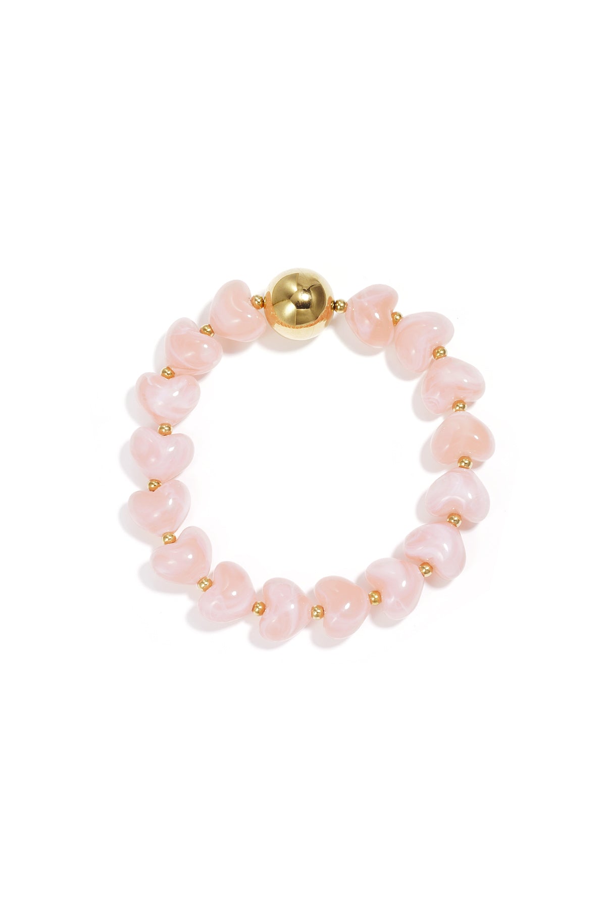 Bracelet en perles pour femme en acrylique avec cœur – plusieurs coloris