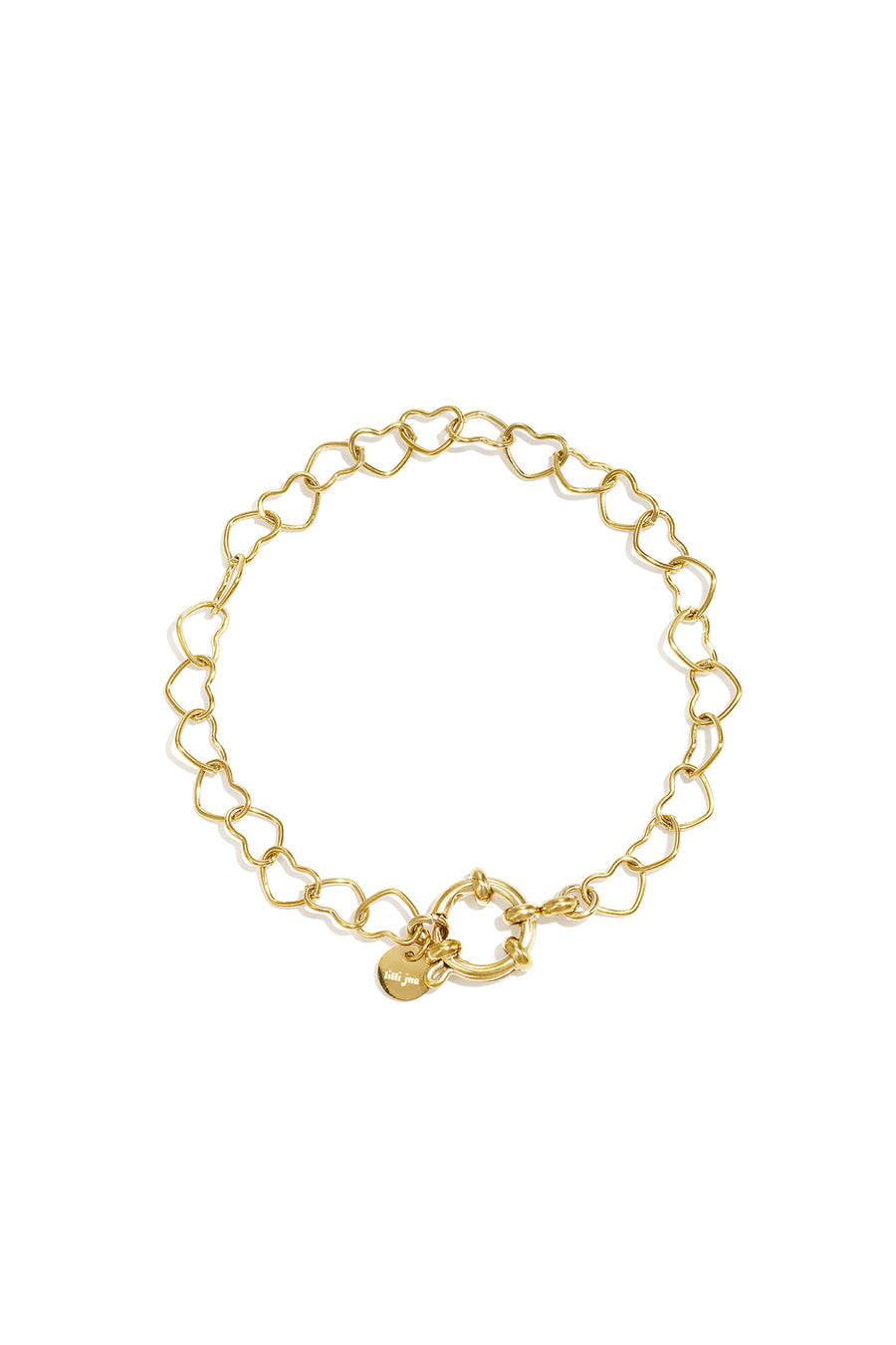 Armband met frontsluiting en hartvormige schakels