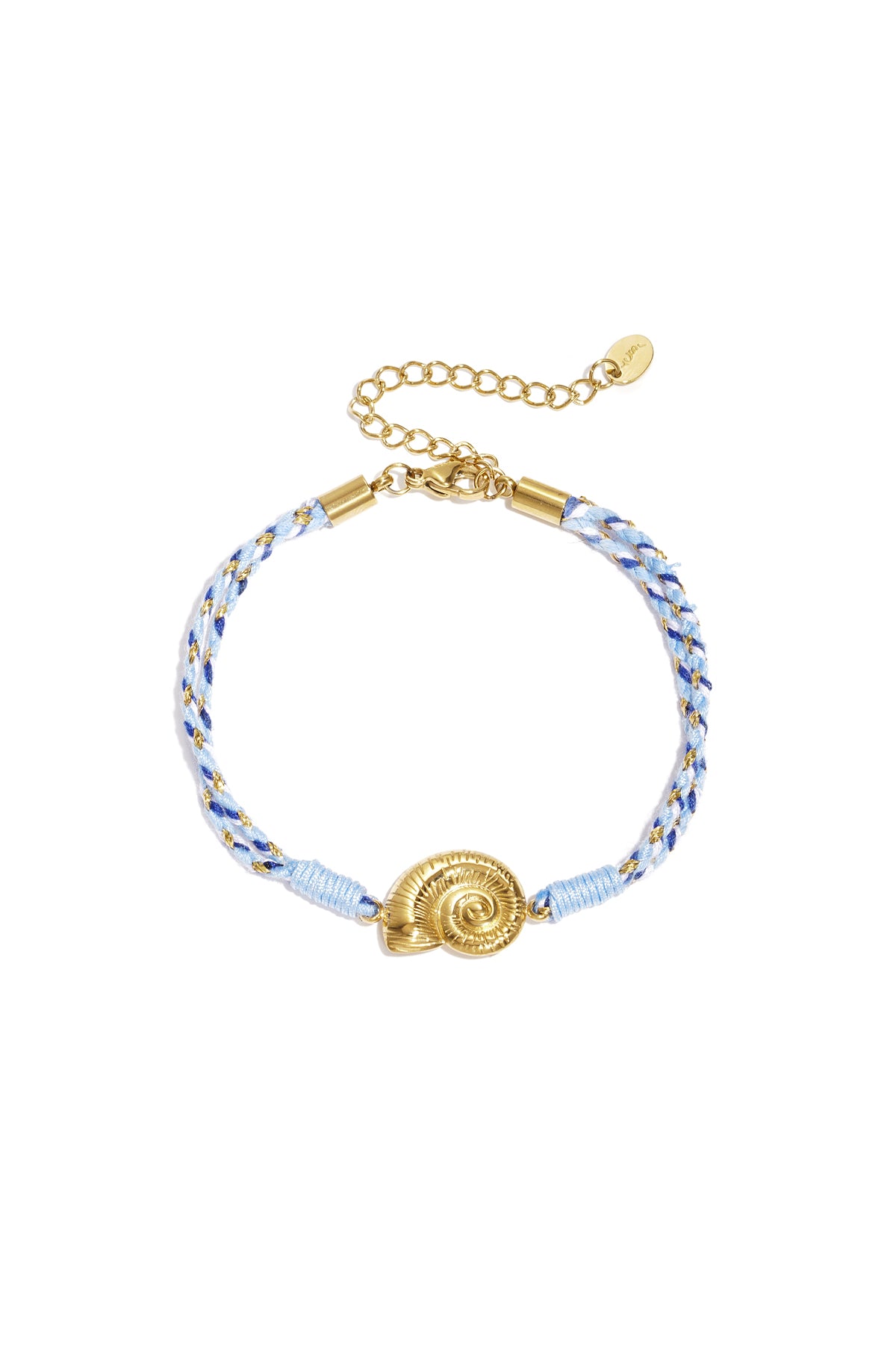 Braided women's bracelet made of cord with floral pattern and heart shape – gold-colored – image 9