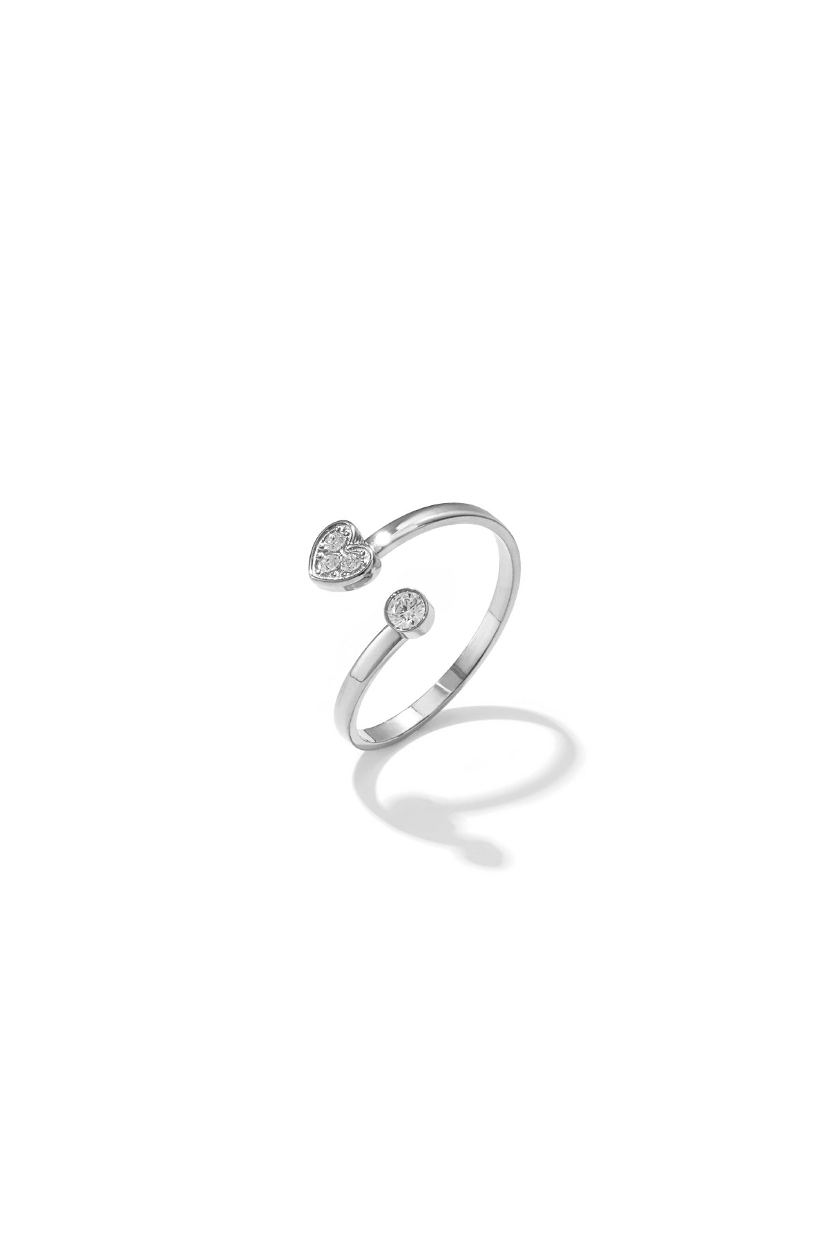 Bague minimaliste en acier inoxydable en forme de cœur pour femme – couleur or