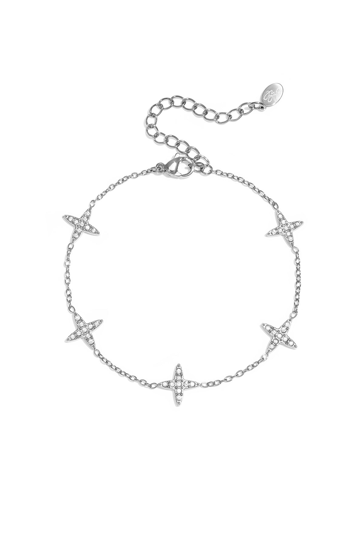 Bracelet à breloques pour femme en acier inoxydable avec motif trèfle – couleur or
