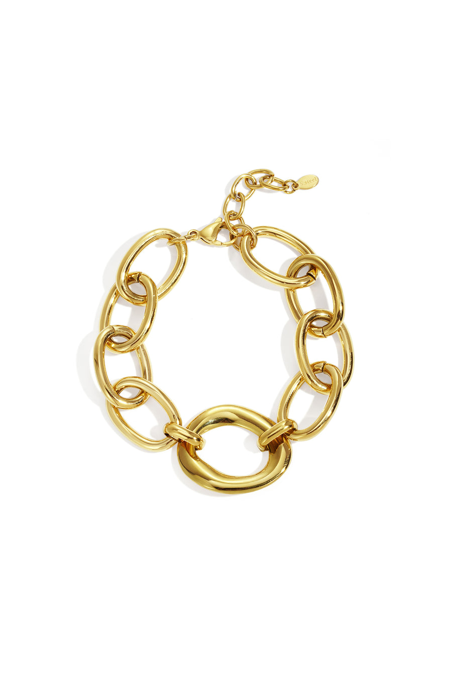Bracelet à maillons en acier inoxydable pour femmes avec détails à maillons – plusieurs couleurs