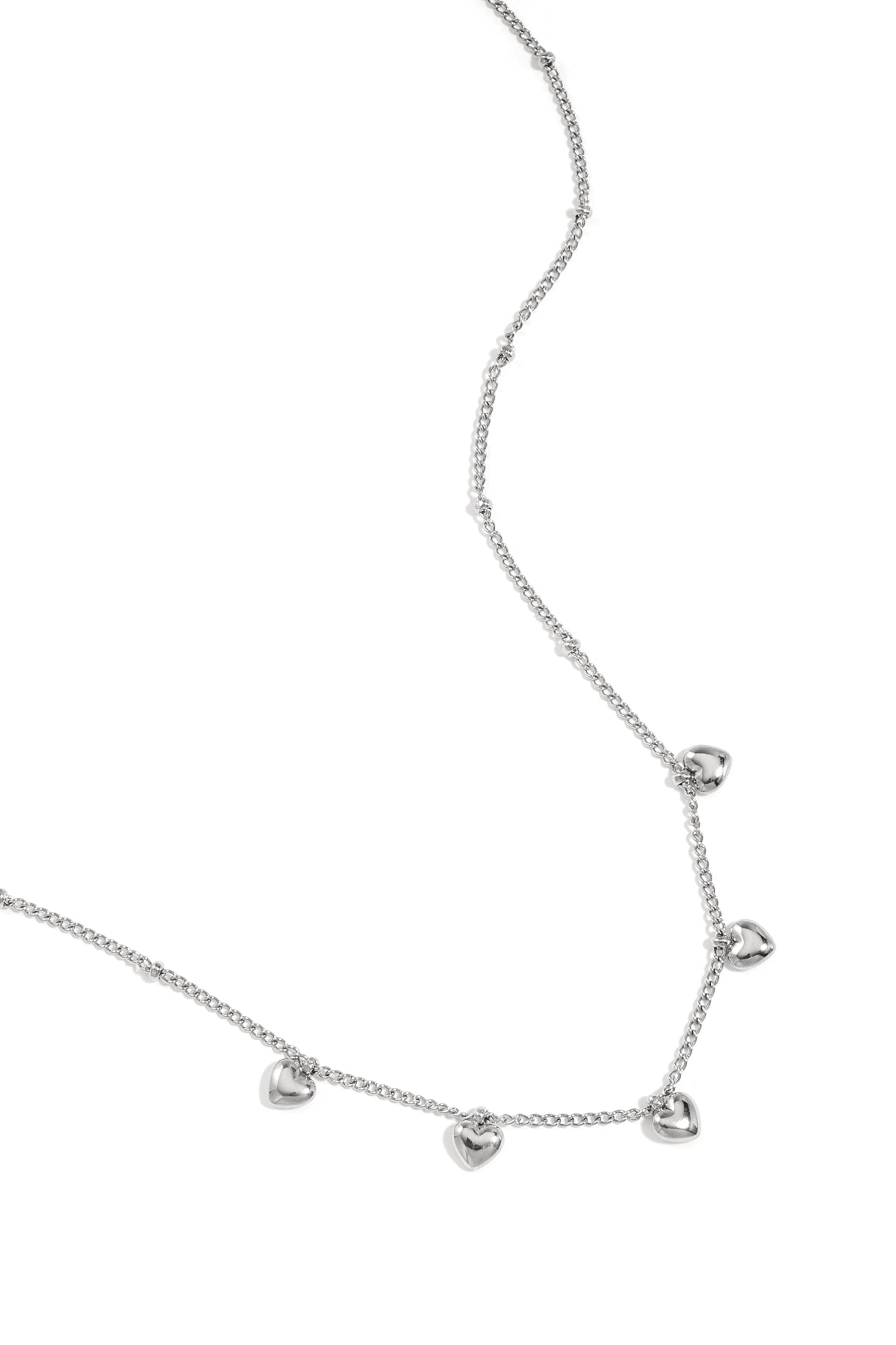 Collier pour femmes avec pendentif en acier inoxydable en forme de cœur – doré et argenté
