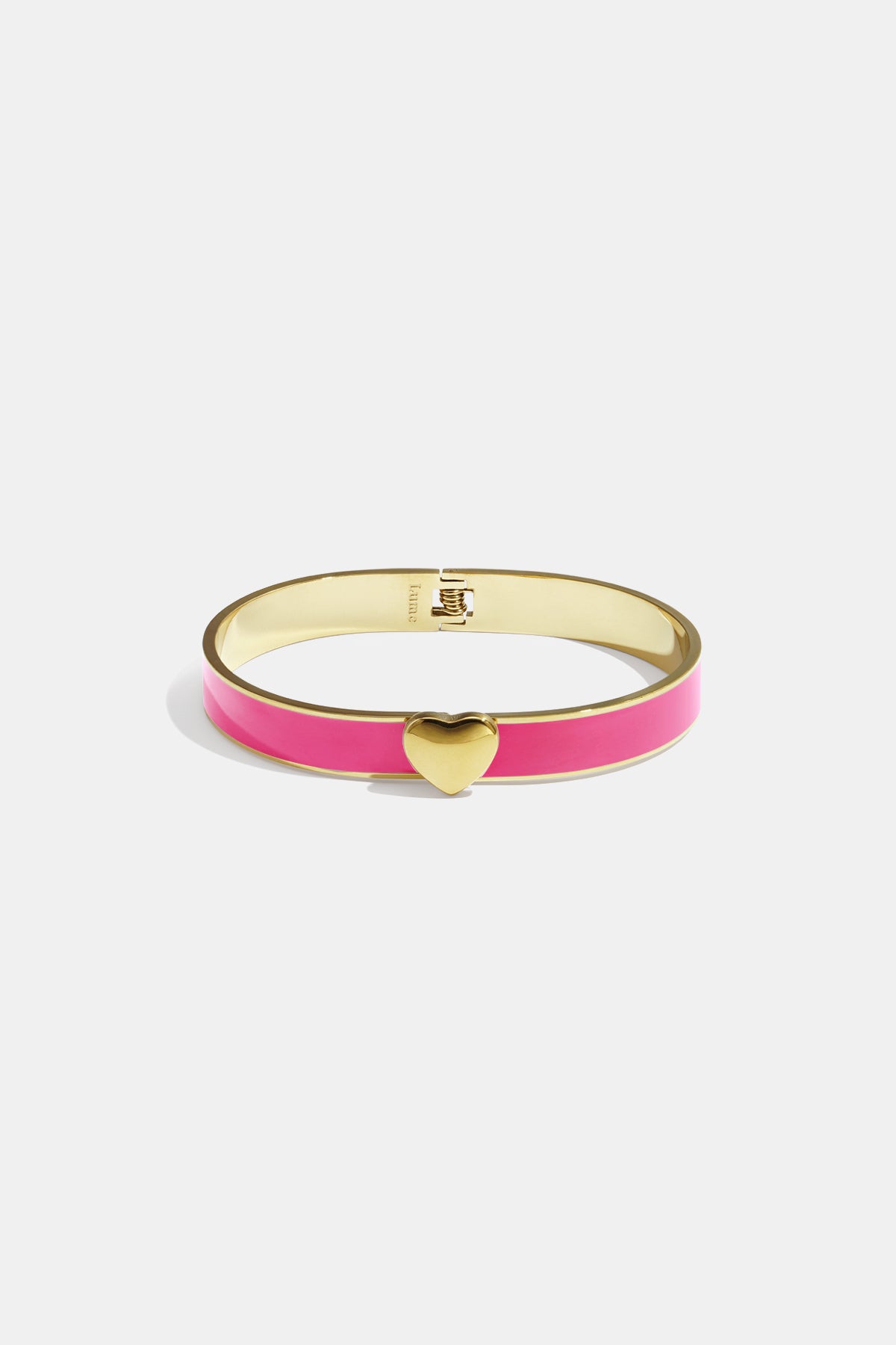 Bracelet jonc pour femmes en acier inoxydable avec cœur – plusieurs coloris