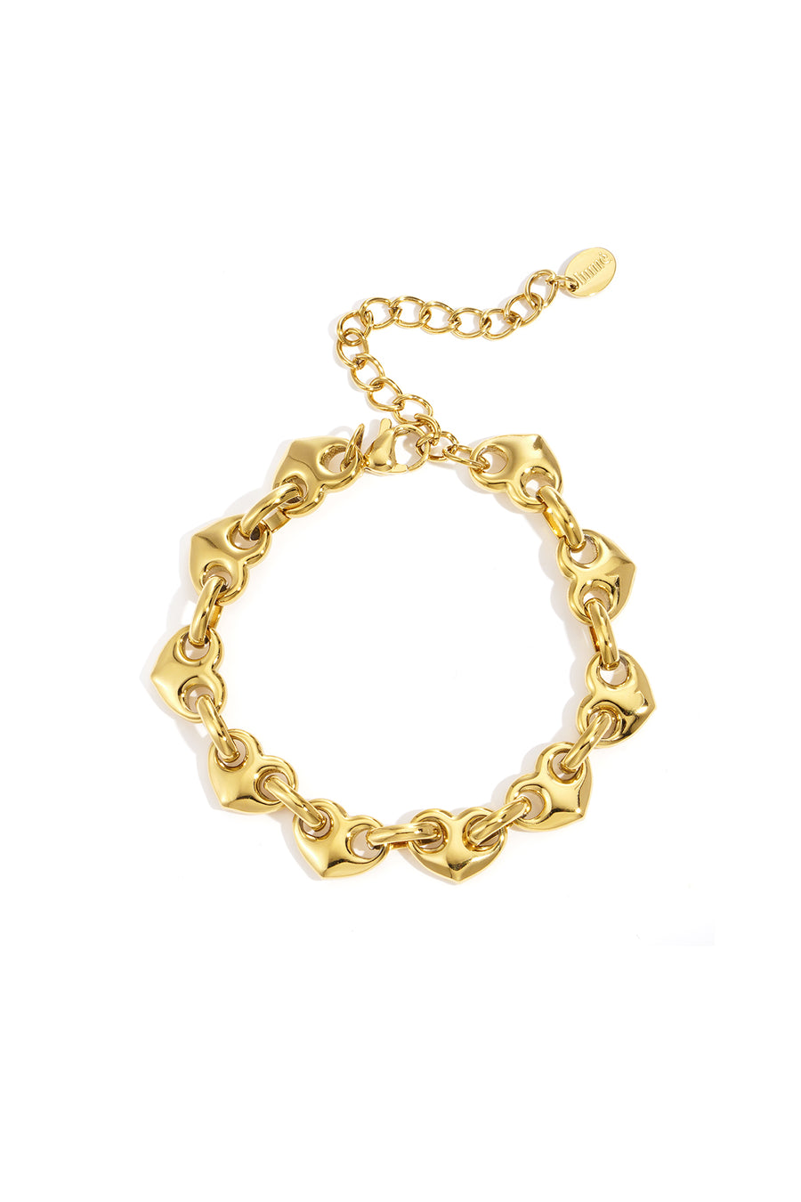 Bracelet à maillons en acier inoxydable pour femmes avec détails à maillons – couleur or