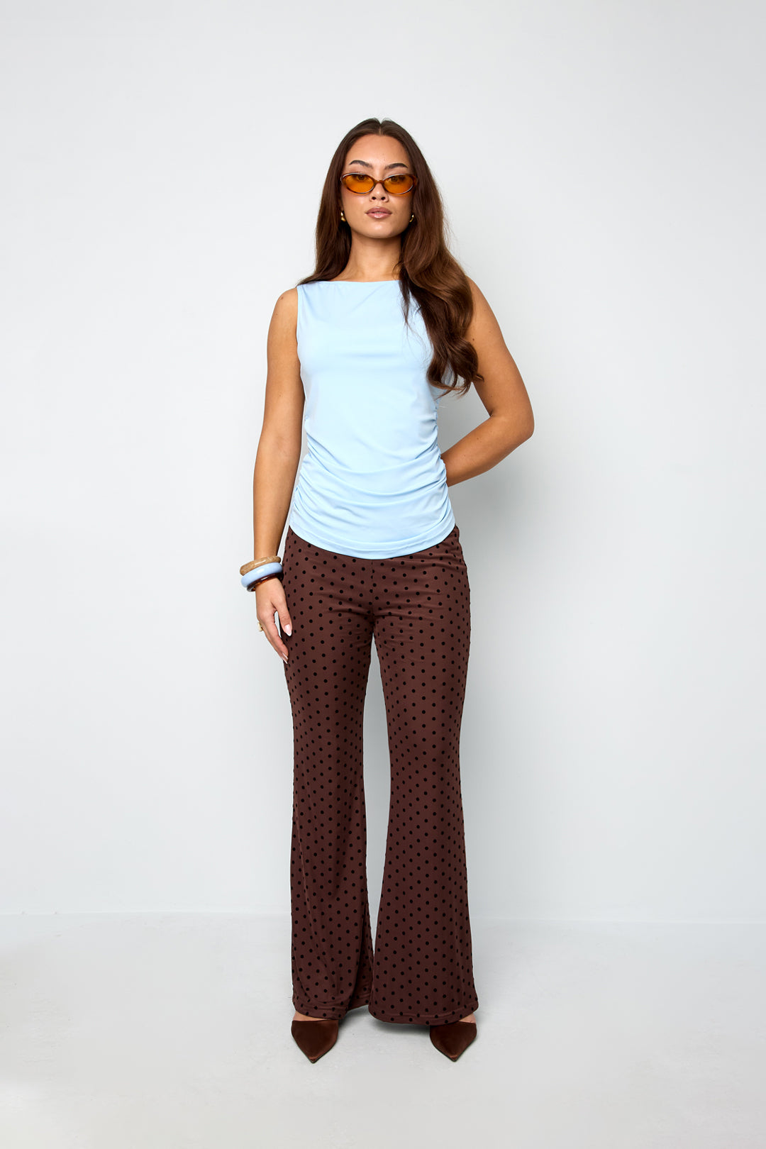 Dames gedrapeerde mouwloze top – productfoto 3