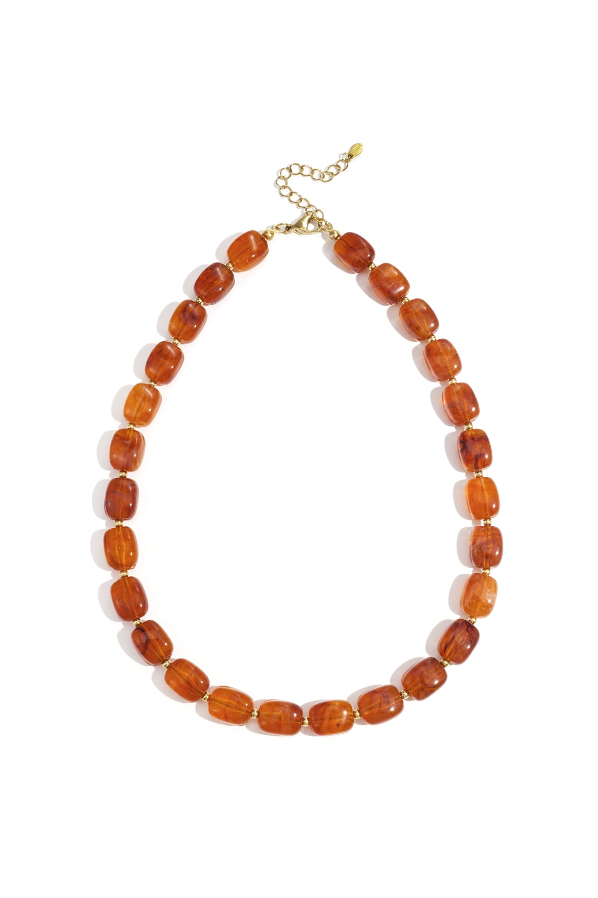 Collier de perles pour femme en acrylique – multicolore et marron – rétro