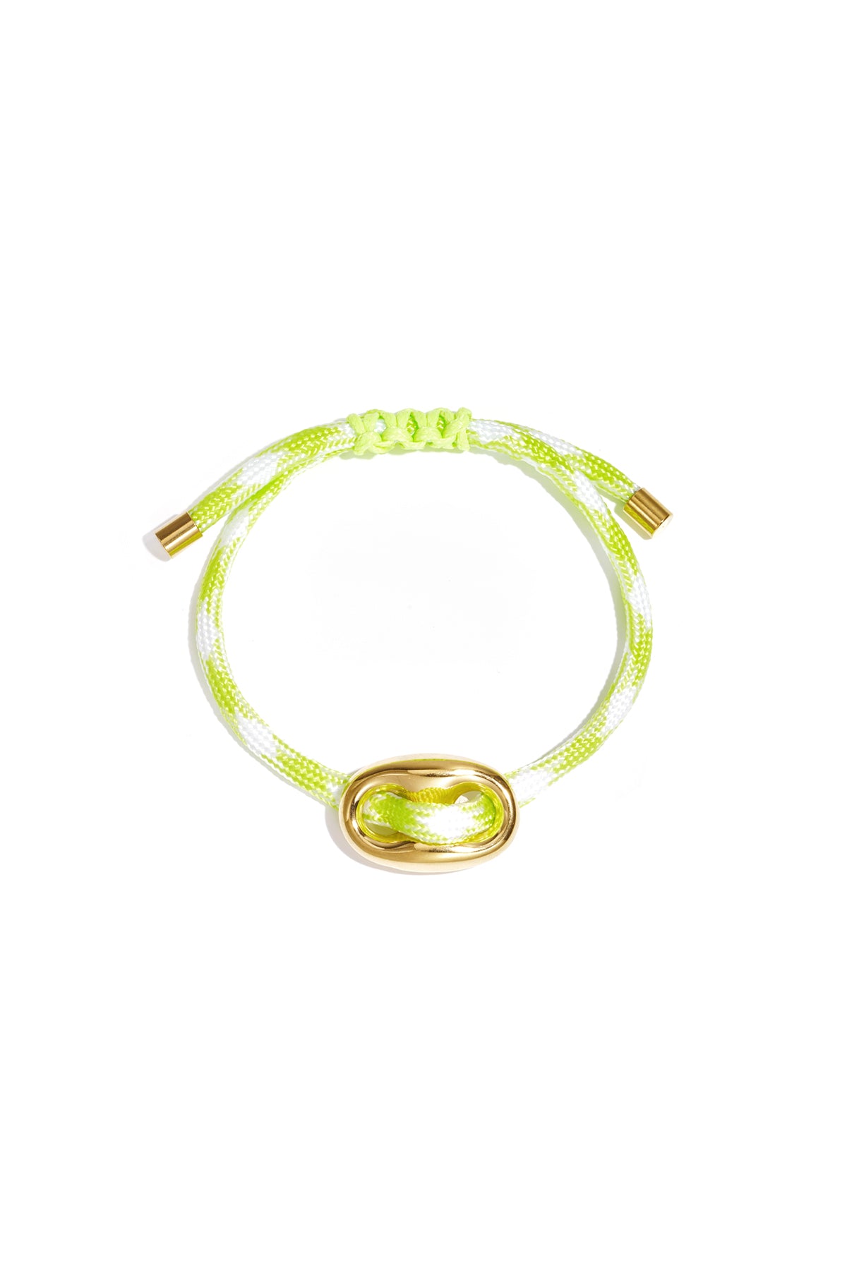 Bracelet tressé pour femmes en polyester de forme organique – rose clair et vert clair
