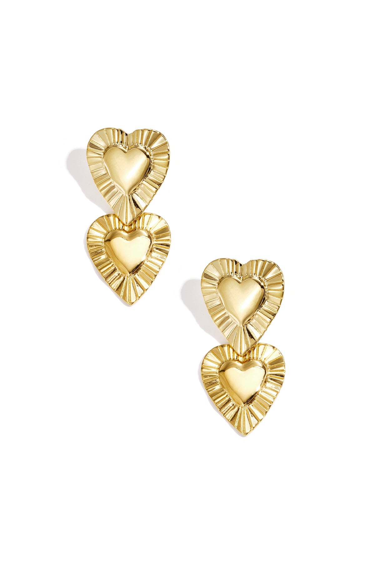 Boucles d'oreilles pendantes pour femmes en acier inoxydable en forme de cœur – couleur or – photo 6