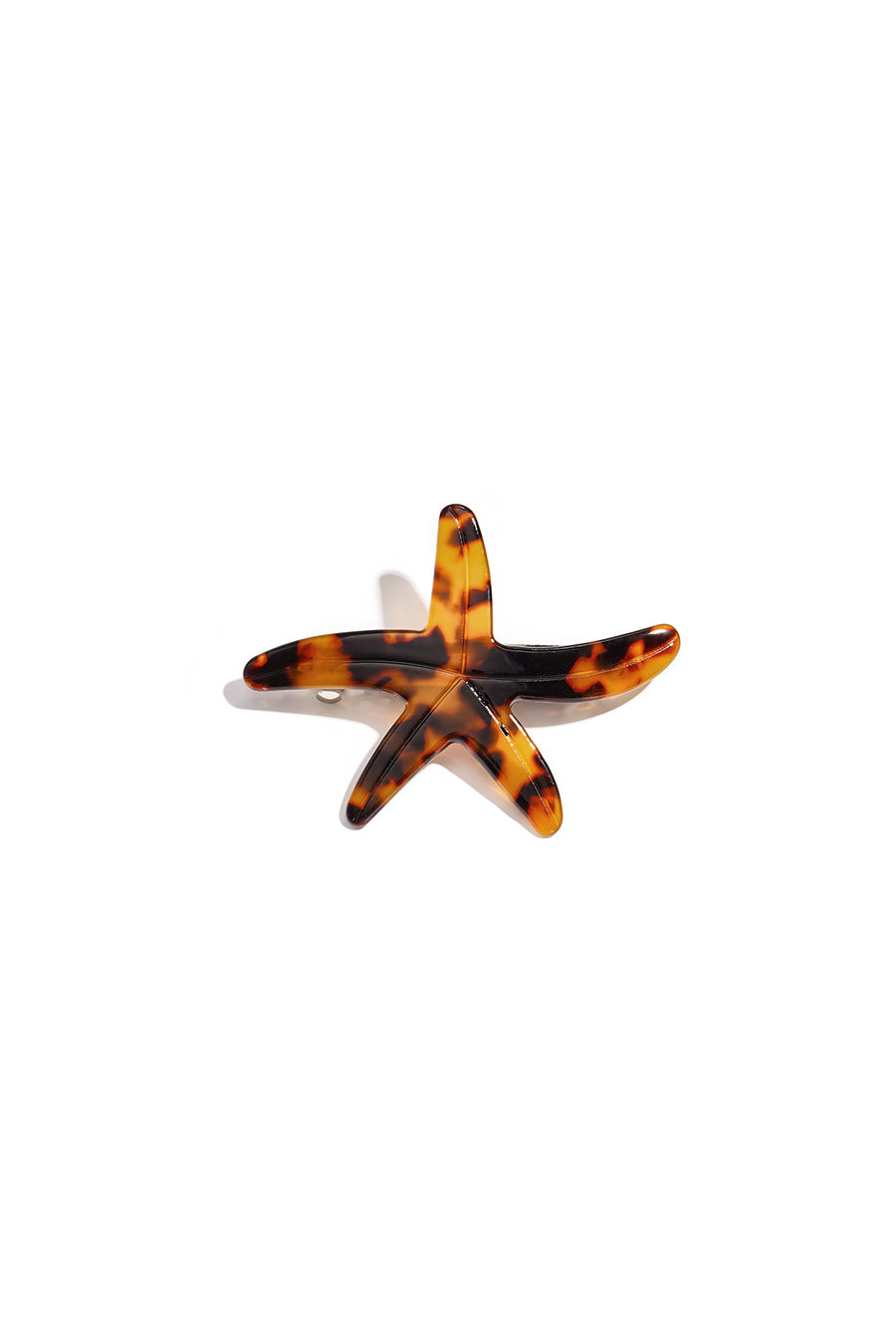 Barrette en acétate imitation motif étoile de mer – marron – casual