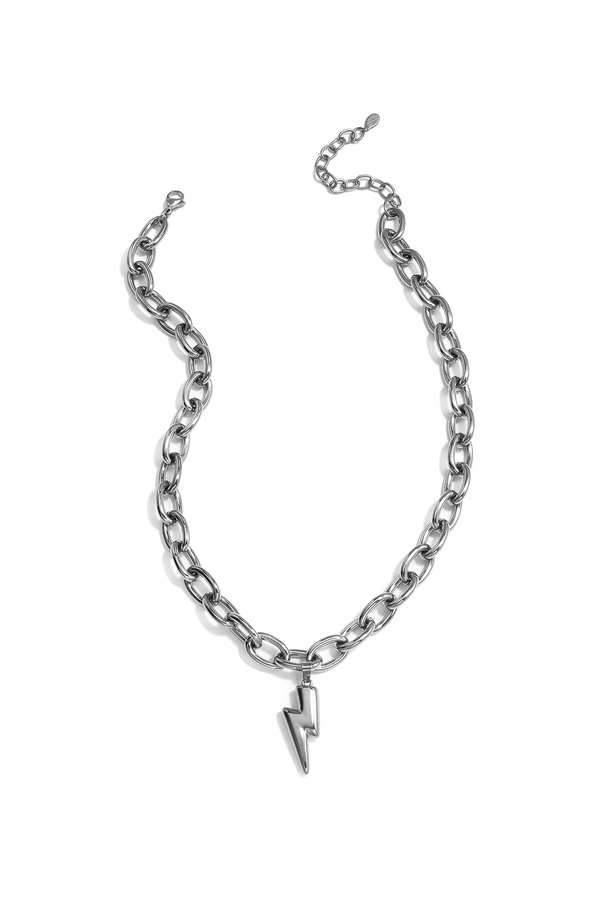 Women's necklace with organic shape stainless steel pendant – gold-colored