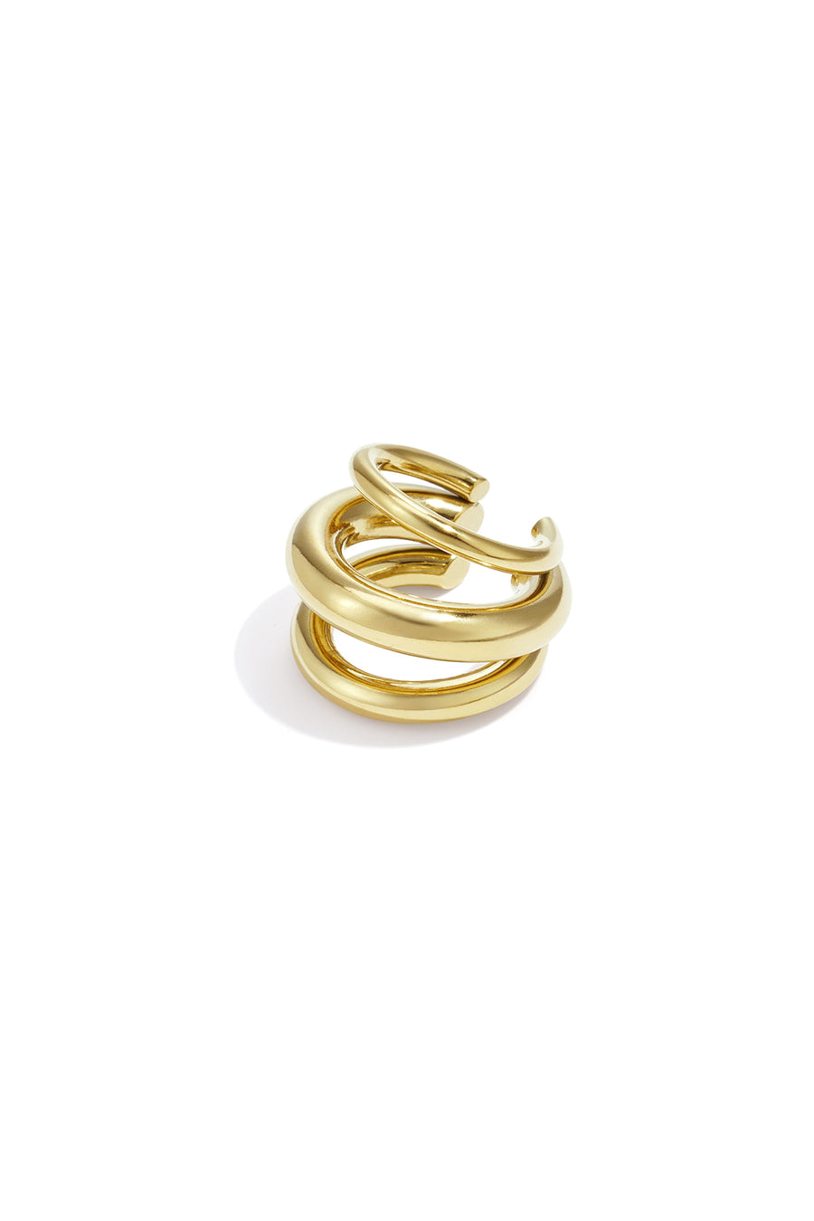 Ear cuff pour femmes en acier inoxydable avec motif linéaire – couleur or