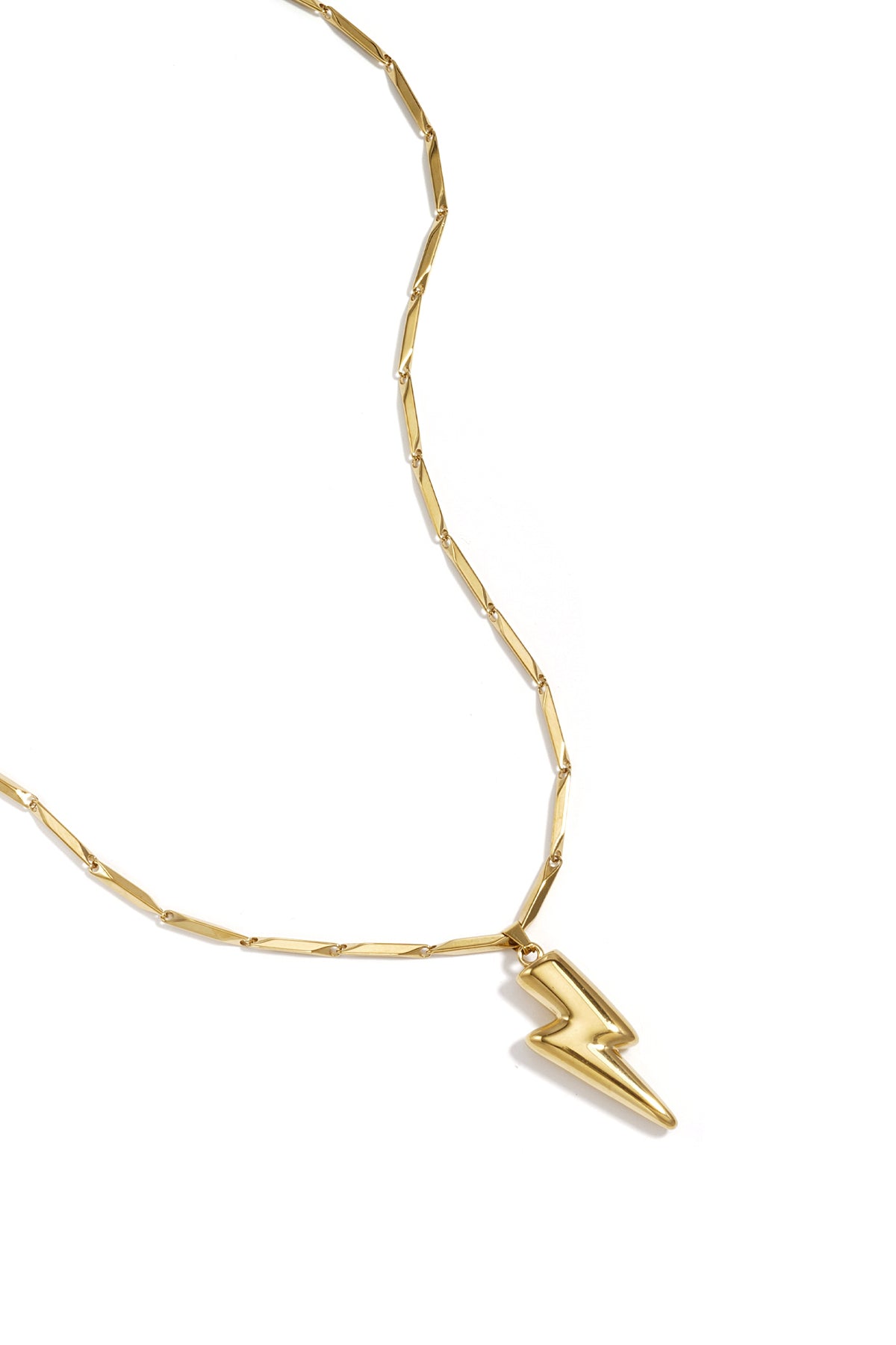 Women's necklace with organic shaped stainless steel pendant – gold-toned