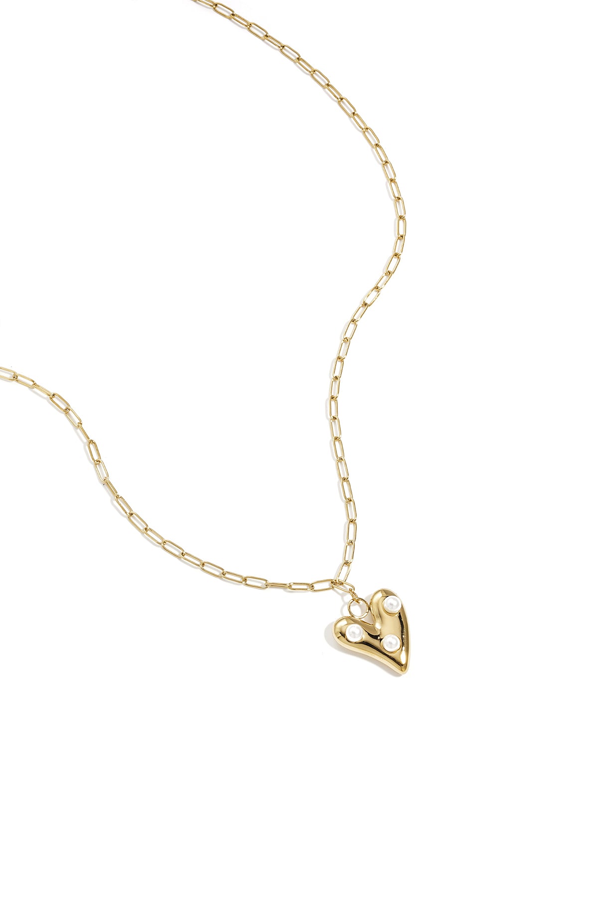 Ketting met hangend hart met parels