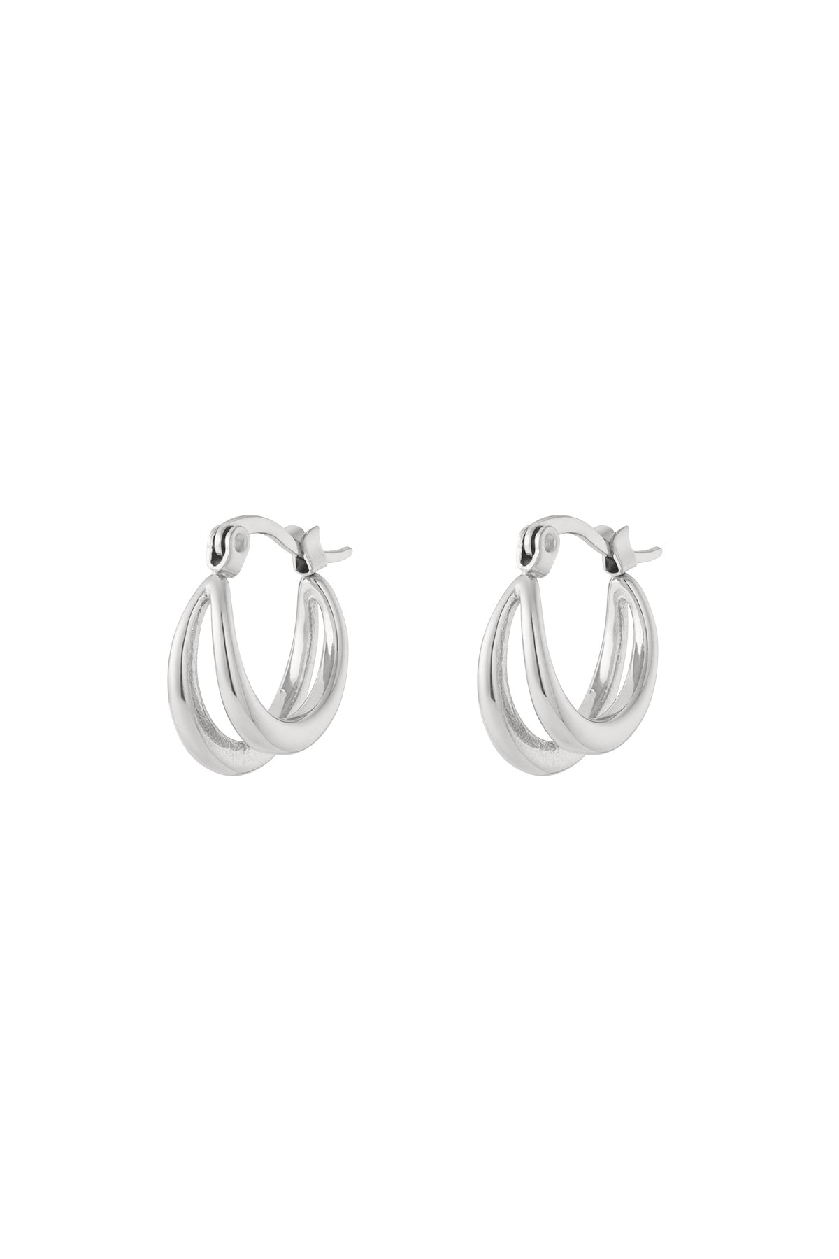Boucles d'oreilles pour femme en acier inoxydable de forme organique – couleur or