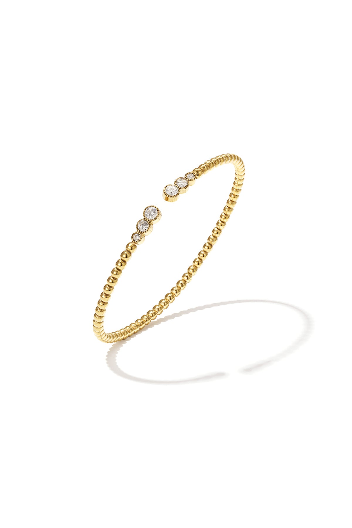 Women's Stainless Steel Cuff Bracelet with Heart and Dots - Gold Plated – image 1