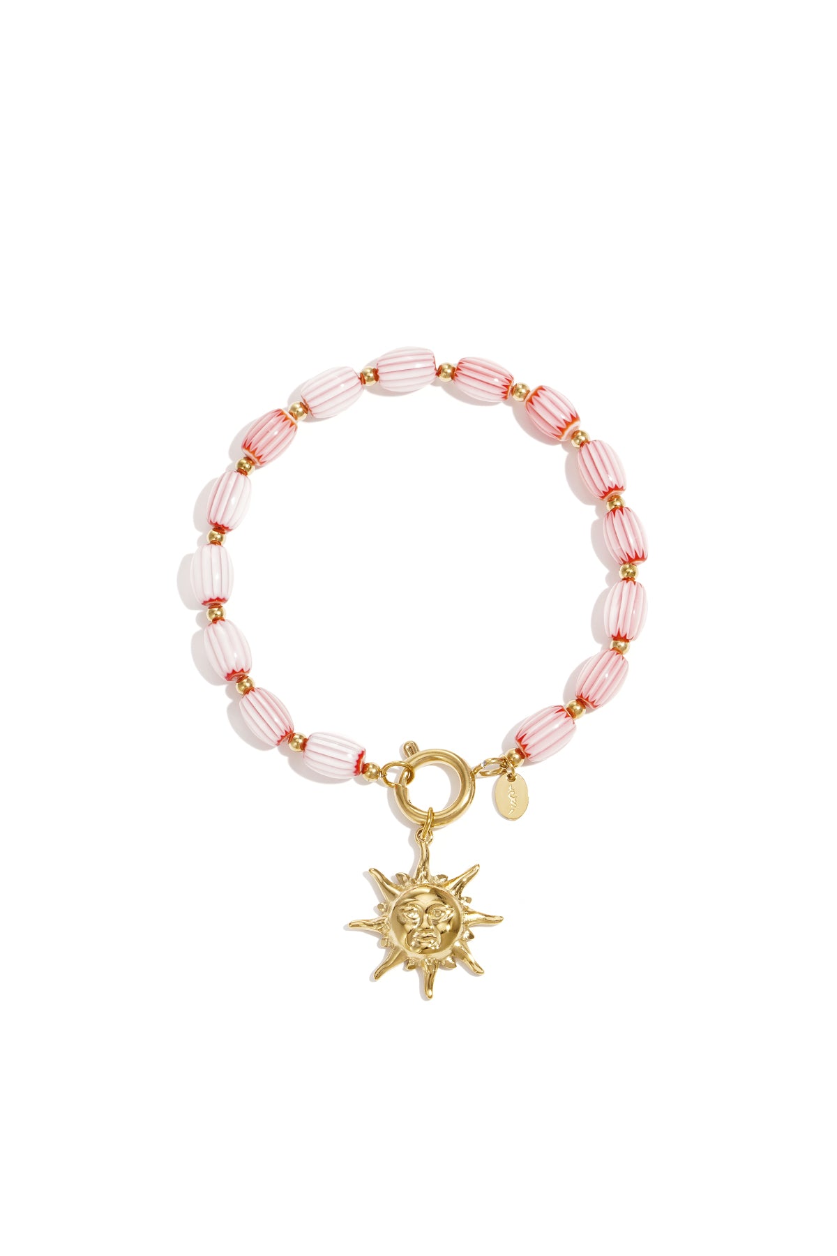Bracelet de perles pour femmes en acier inoxydable avec motif floral et cœur – plusieurs couleurs
