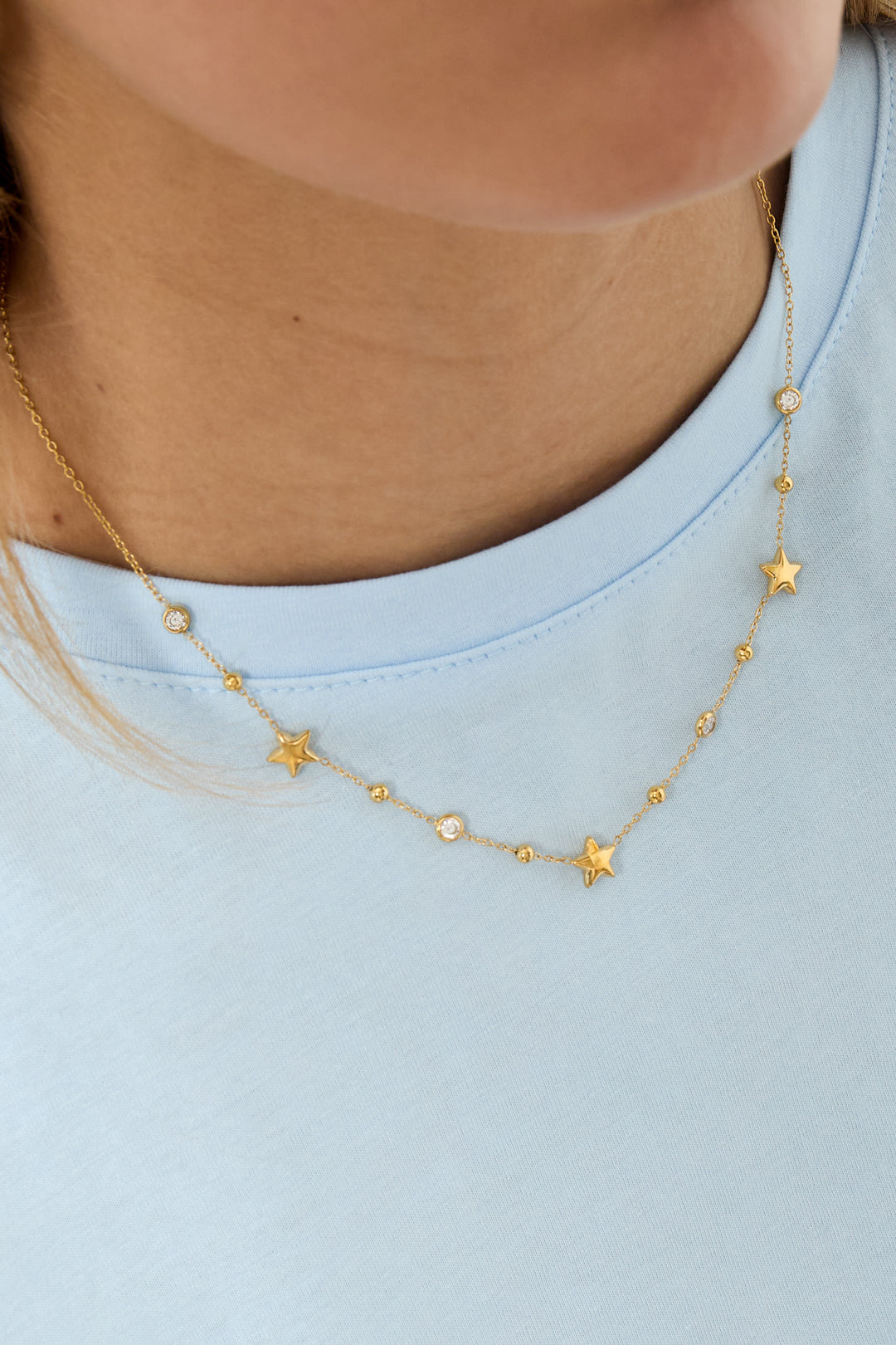 Ketting met sterren en steentjes