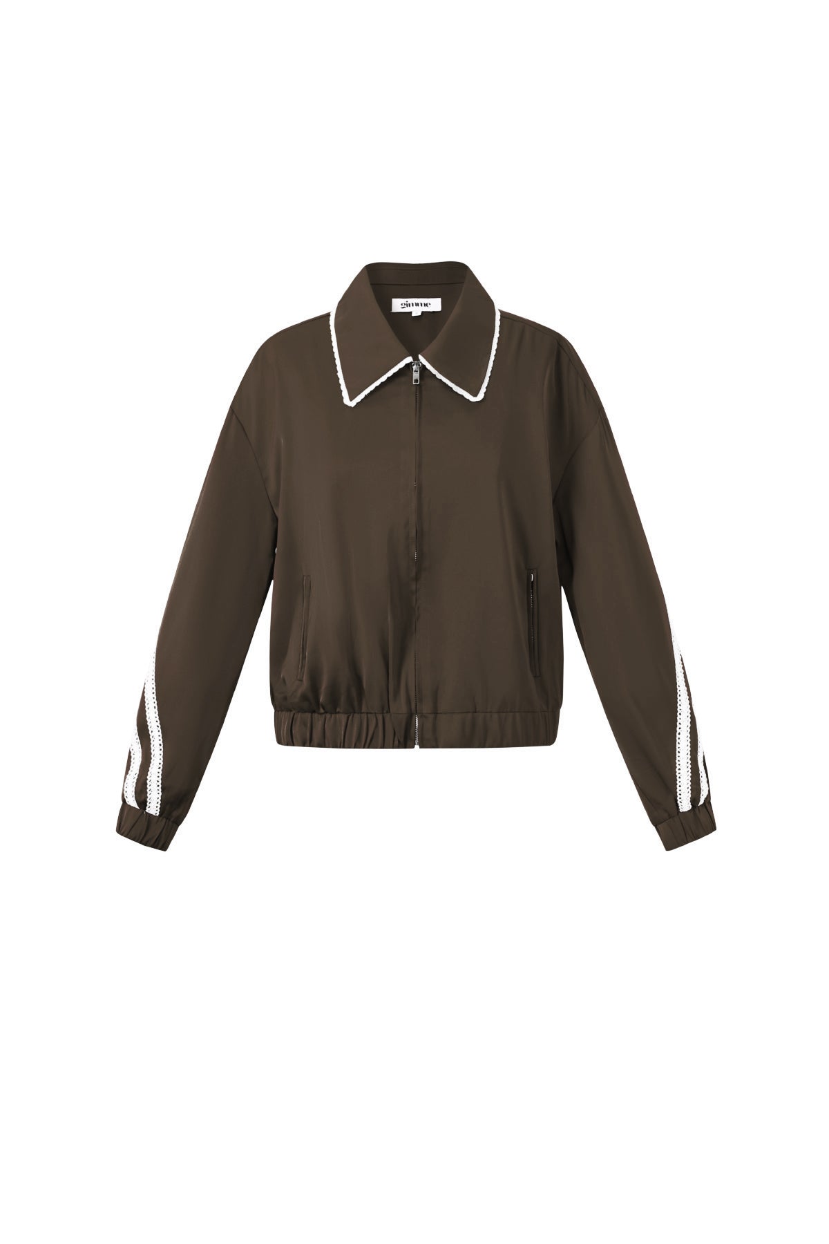 Dames sportief jacket van polyester met kleurcontrast