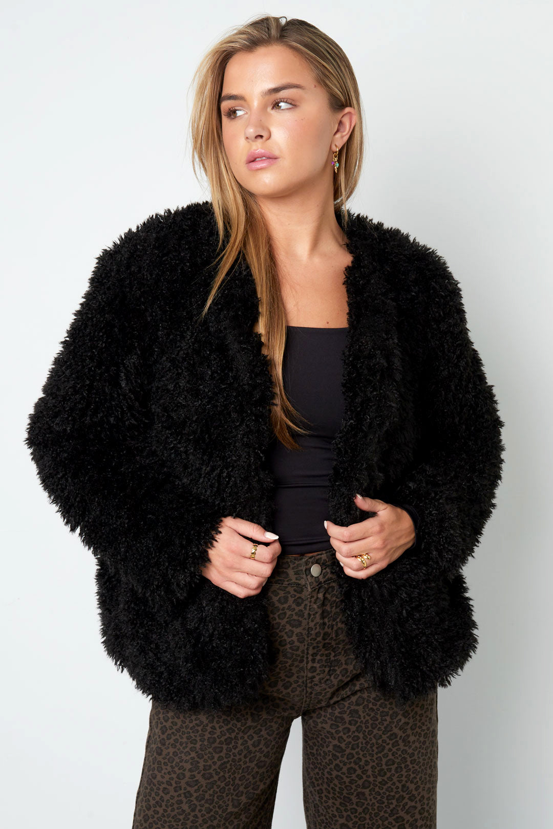 Geweven Polyestervezel Vrouwen Jas Elegant Solide Kleur Herfst/Winter