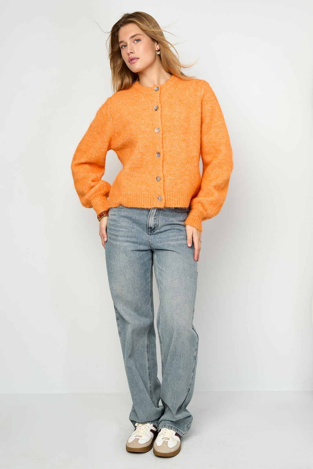 Dames gebreid cardigan van polyester in elf kleuren – productfoto 7