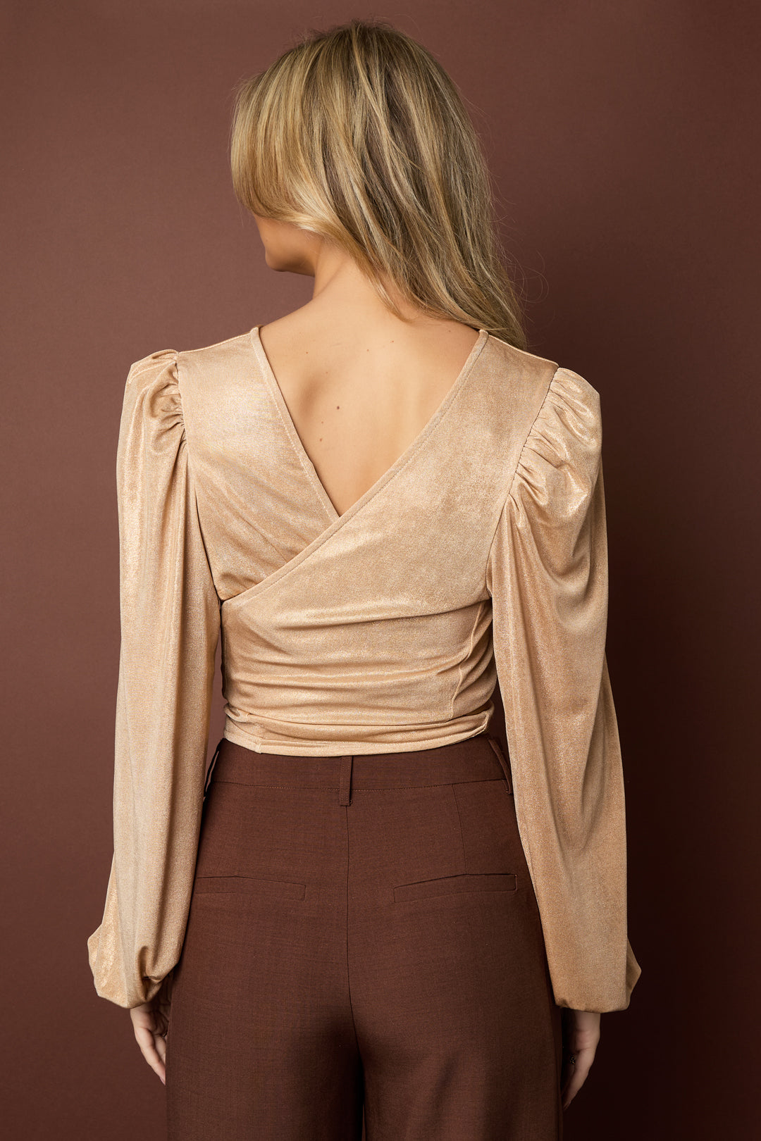 Dames gebreide top van polyester met lange mouwen – productfoto 11