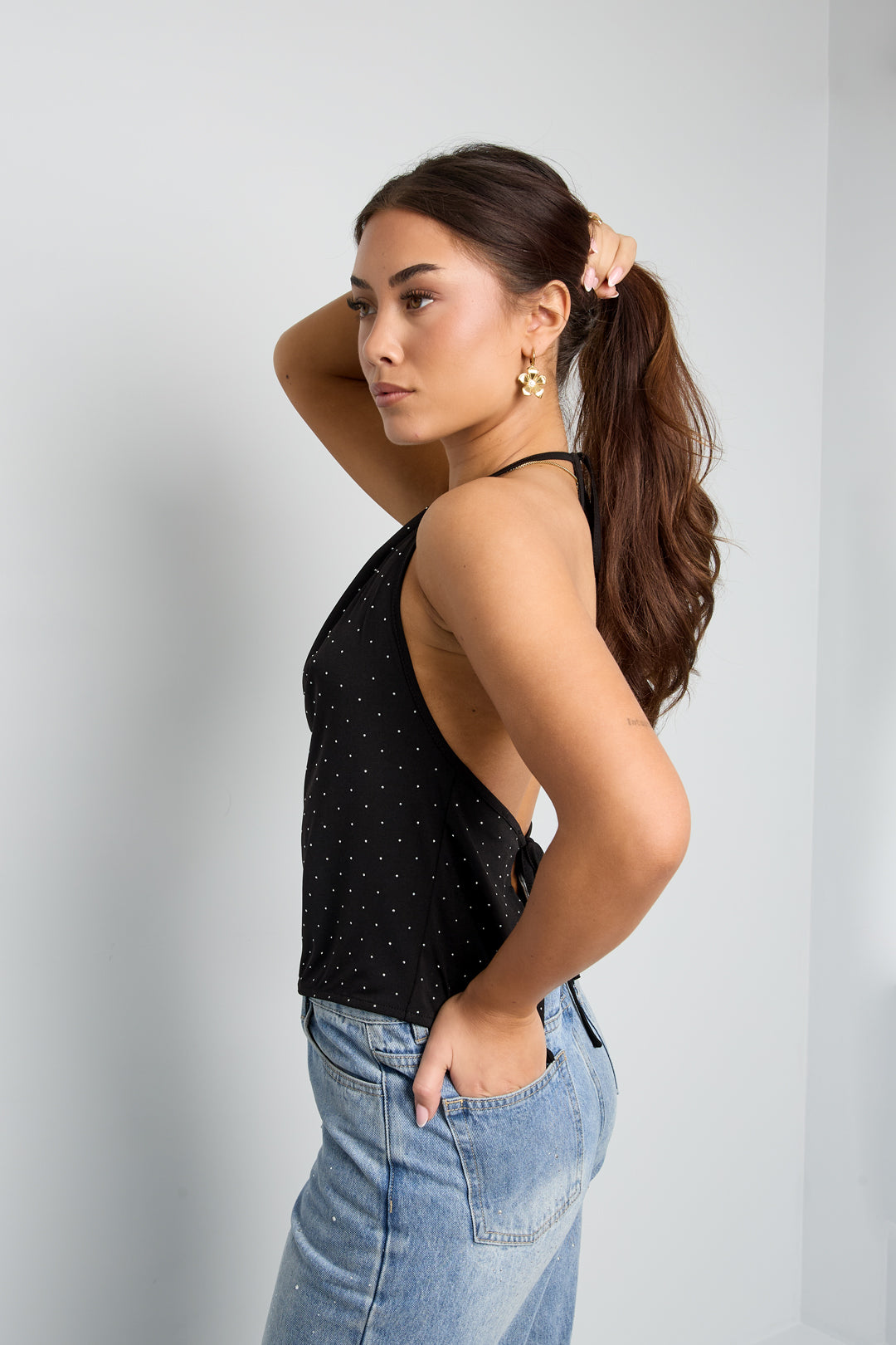 Dames Sunkissed top met strassdetail – productfoto 5
