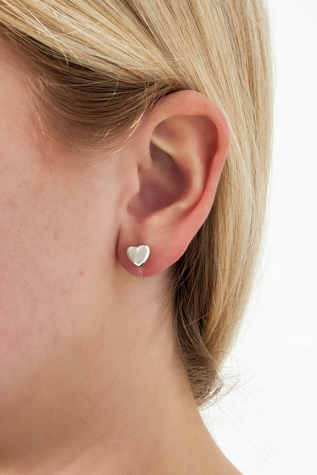 Women's Stainless Steel Heart-shaped Ear Clips – Gold and Silver Tone – image 2