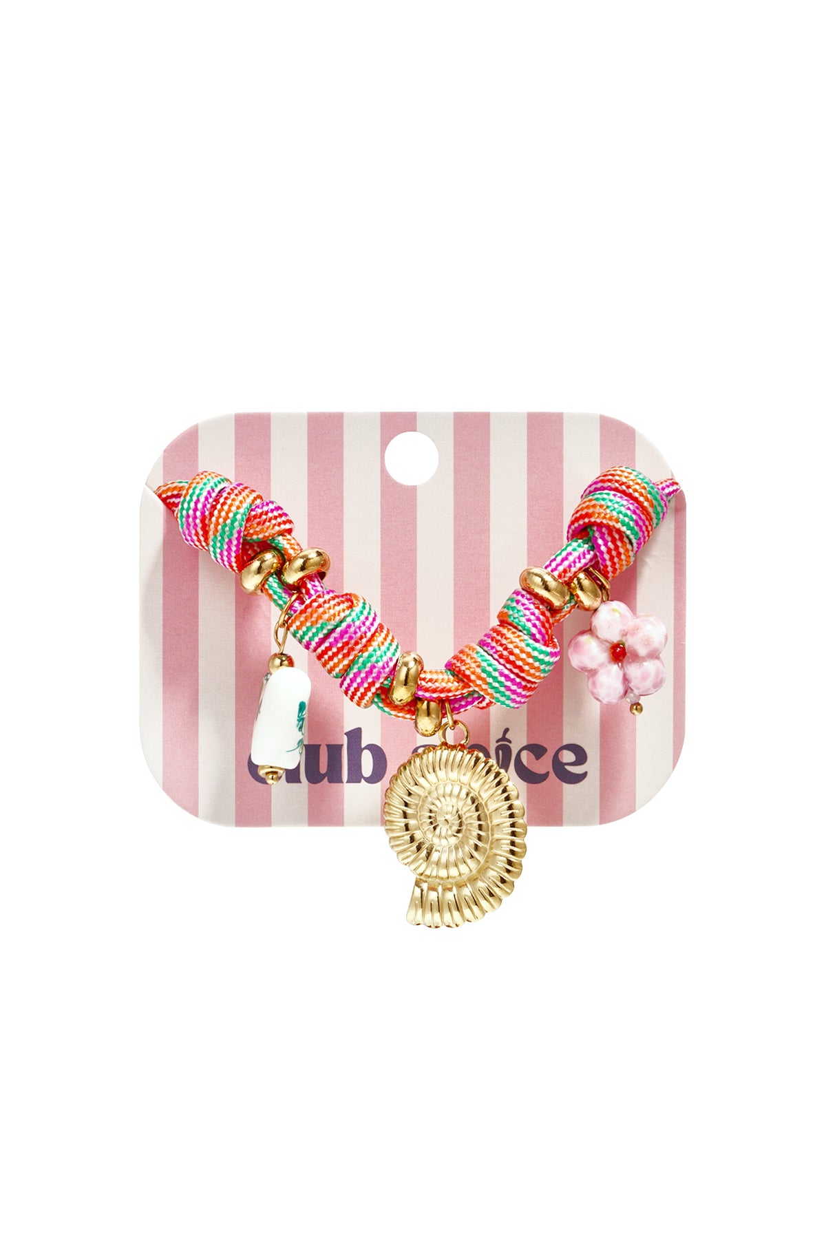 Bracelet à breloques pour femmes en acier inoxydable, cordon, céramique, émail – rose – photo 3