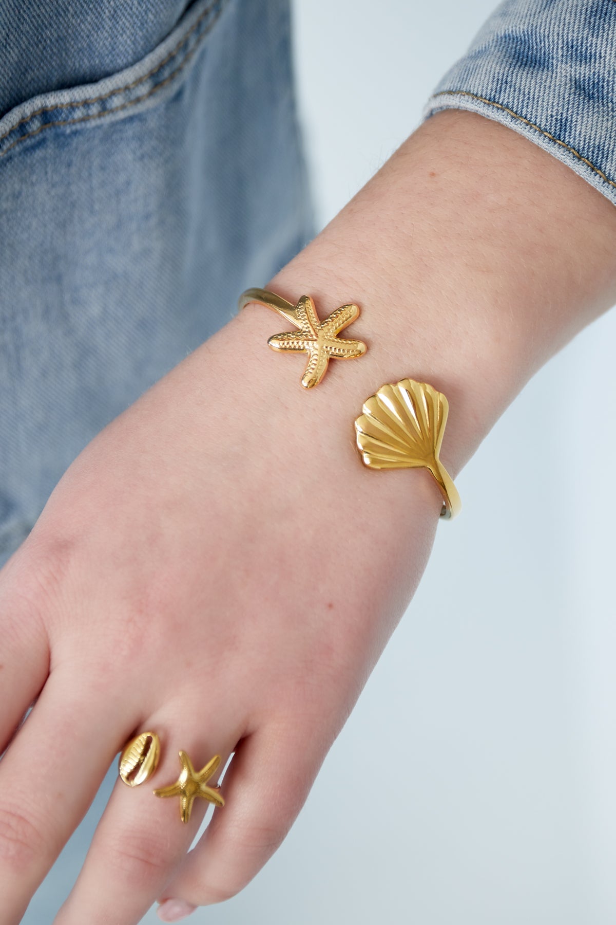 Women's Cuff Bracelet Stainless Steel - Gold and Silver Tone – image 2