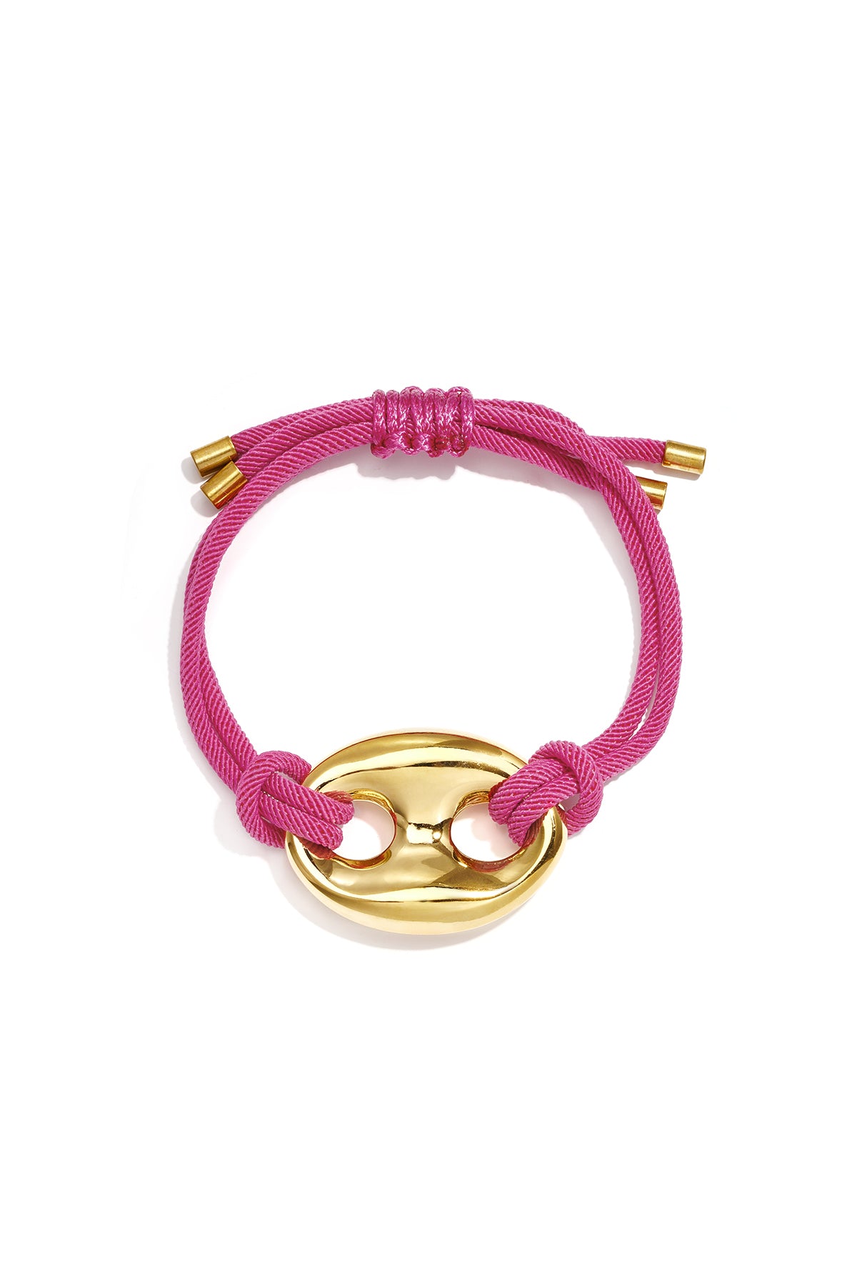 Satijnkoord armband met knop detail