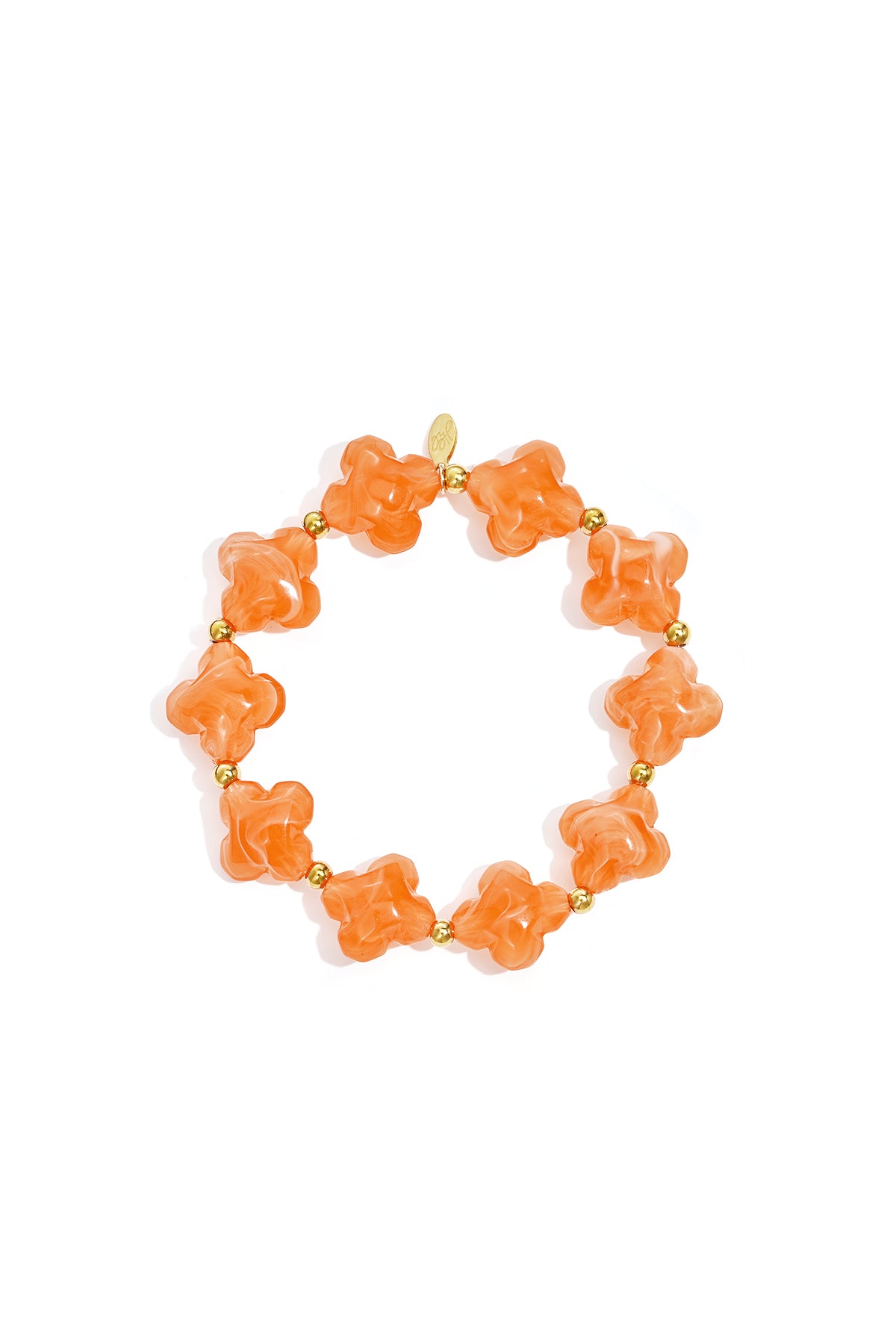 Women's acrylic beaded bracelet with clover motif – multiple colors