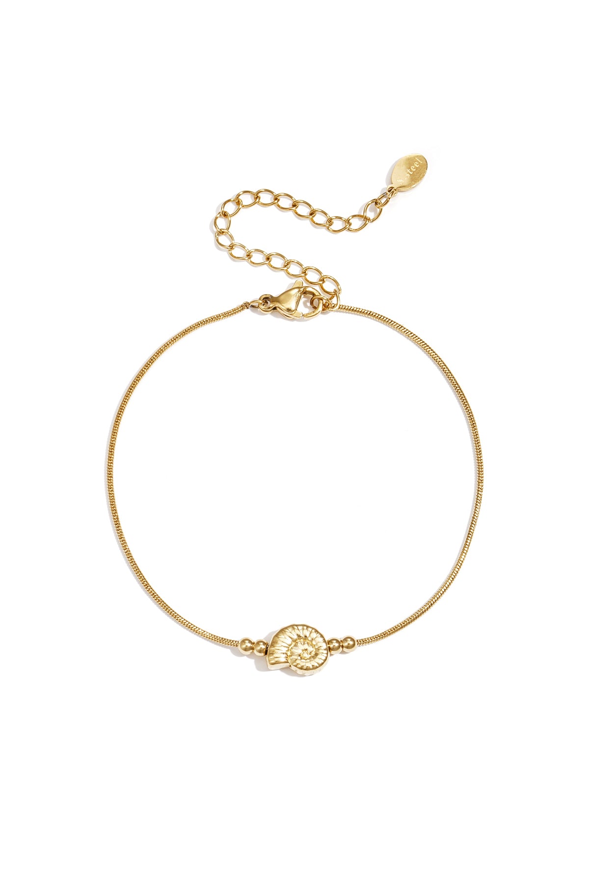 Bracelet à breloques pour femme en acier inoxydable avec coquillages – doré et argenté