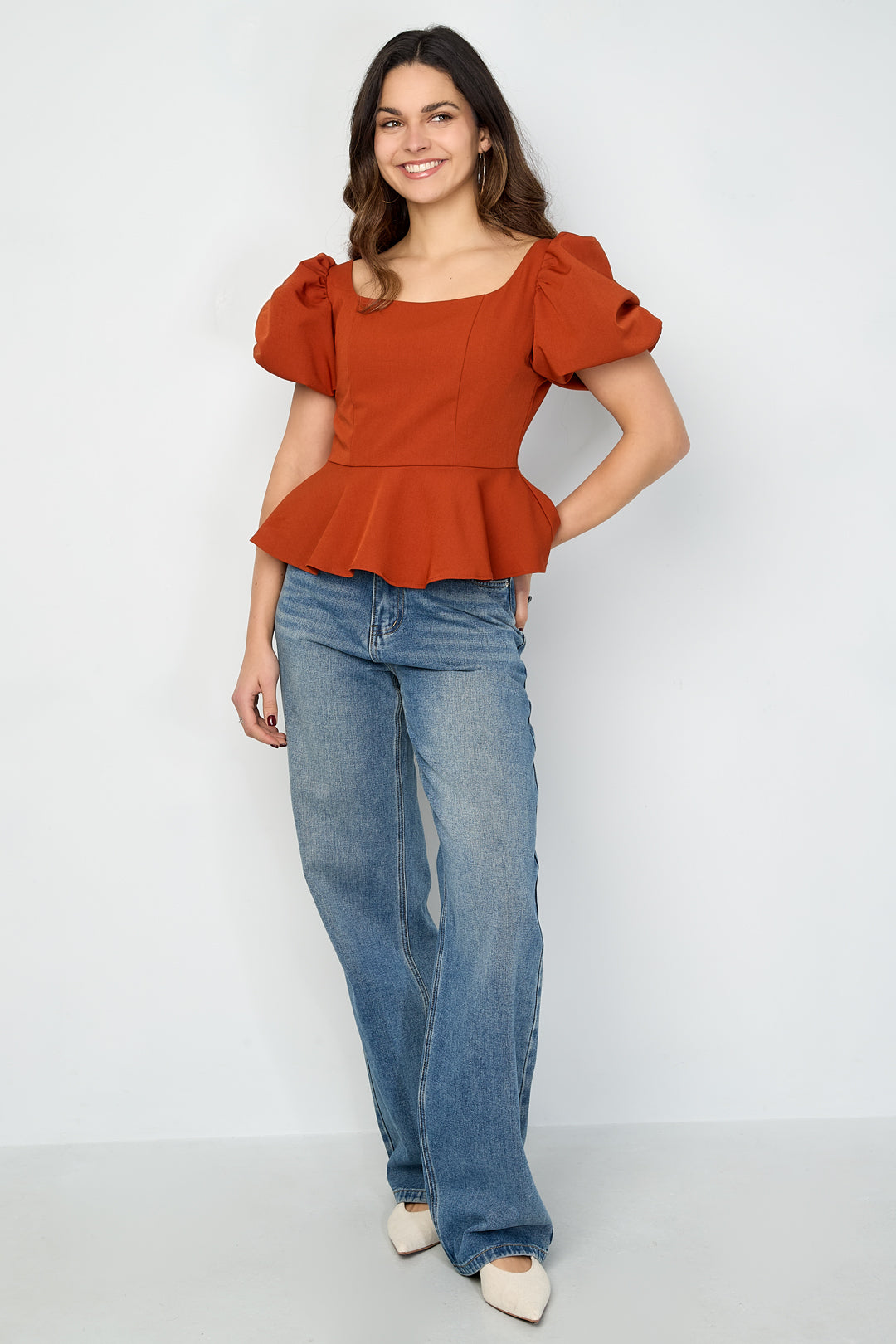 Dames Ariana top van polyester in drie effen kleuren – productfoto 5