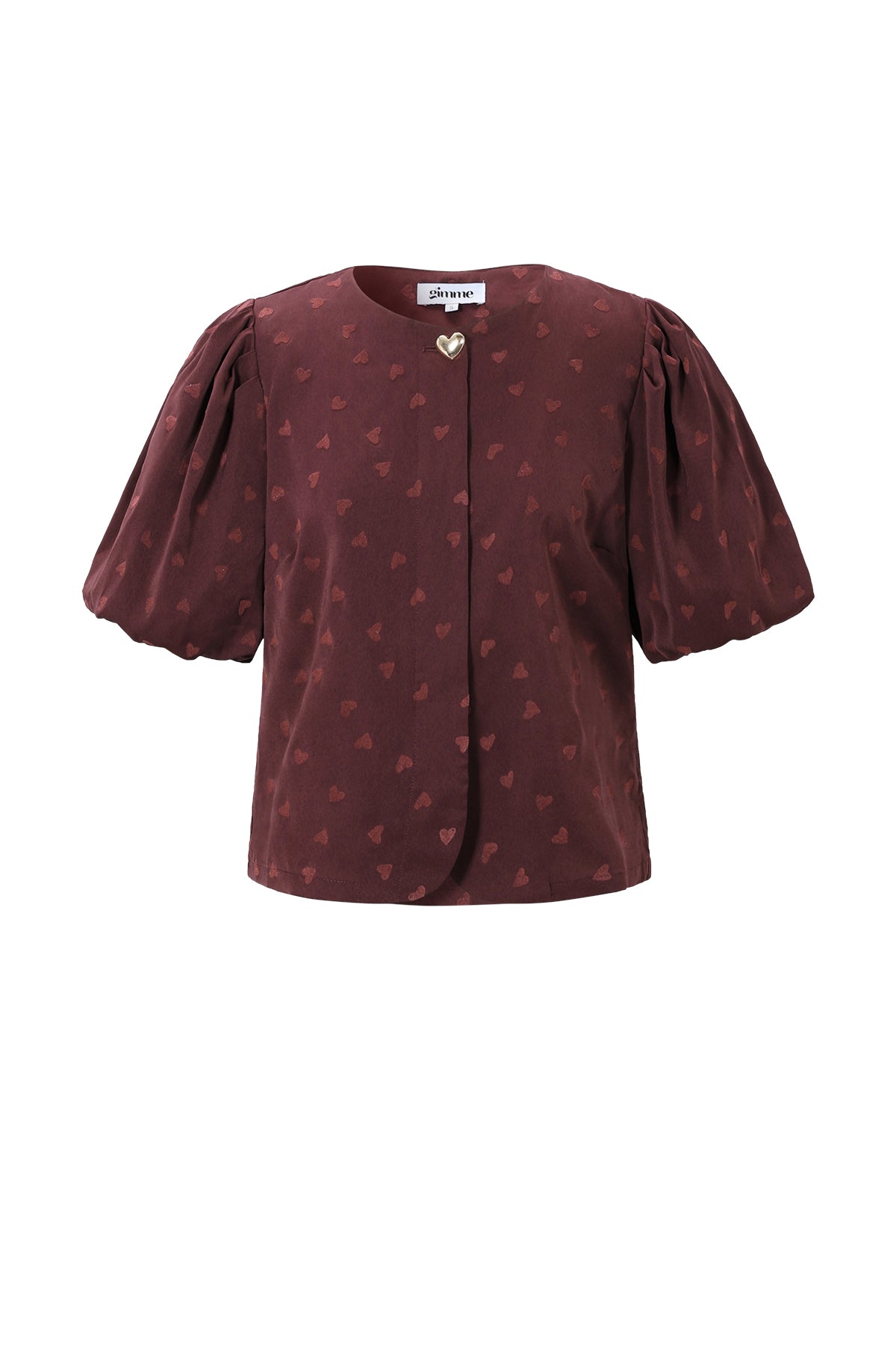Dames Loveyou top van acetaatvezel met hartmotief