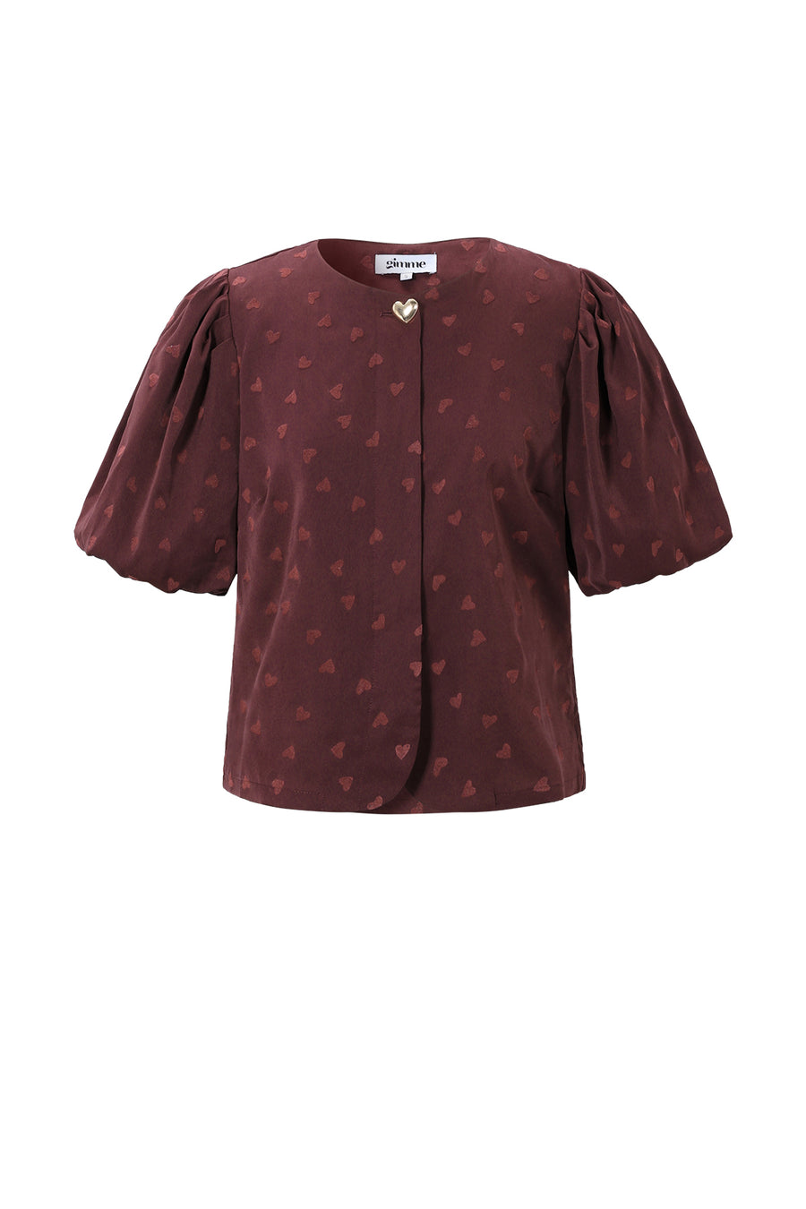 Dames Loveyou top van acetaatvezel met hartmotief