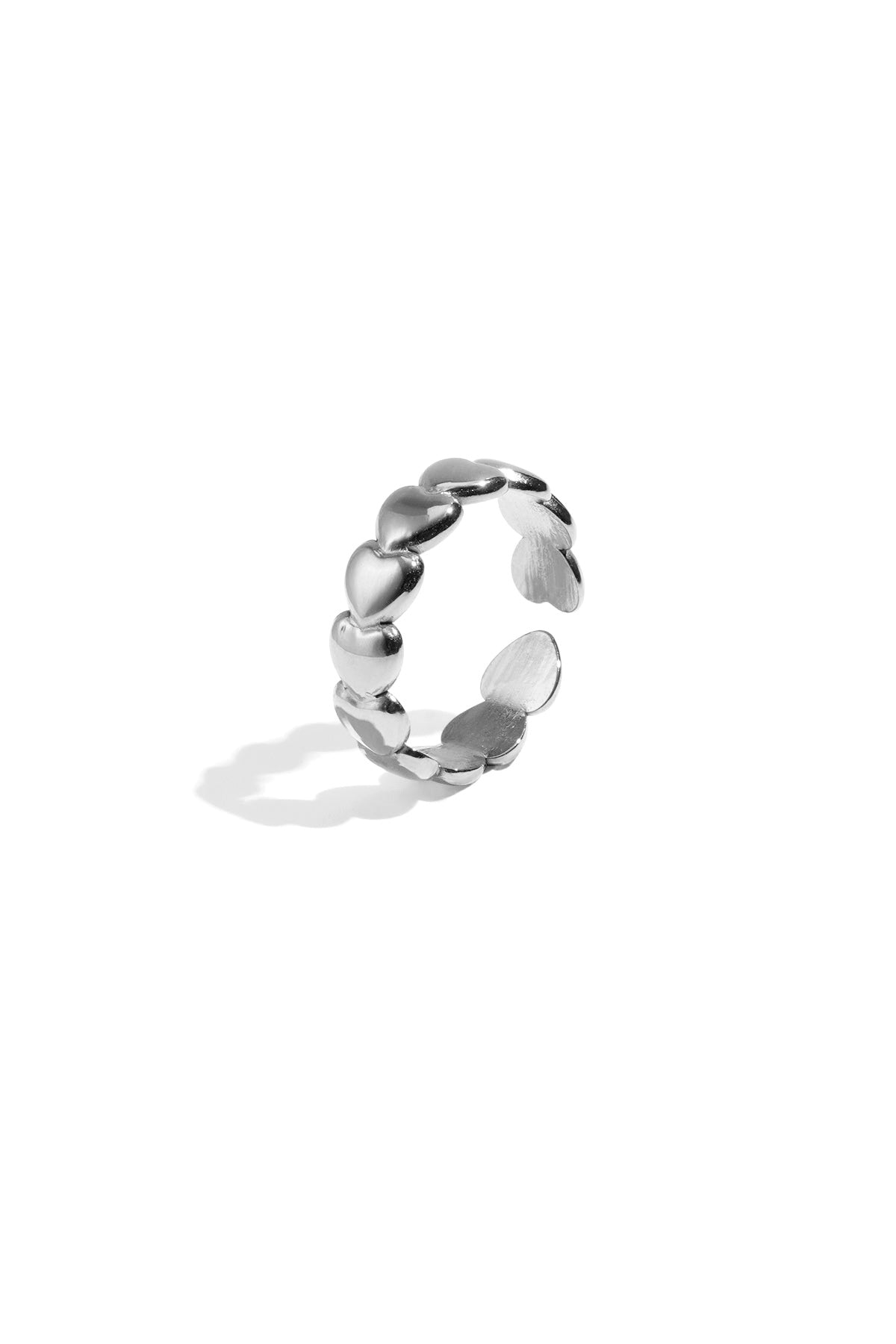Bague minimaliste pour femme en acier inoxydable avec cœur – couleur or