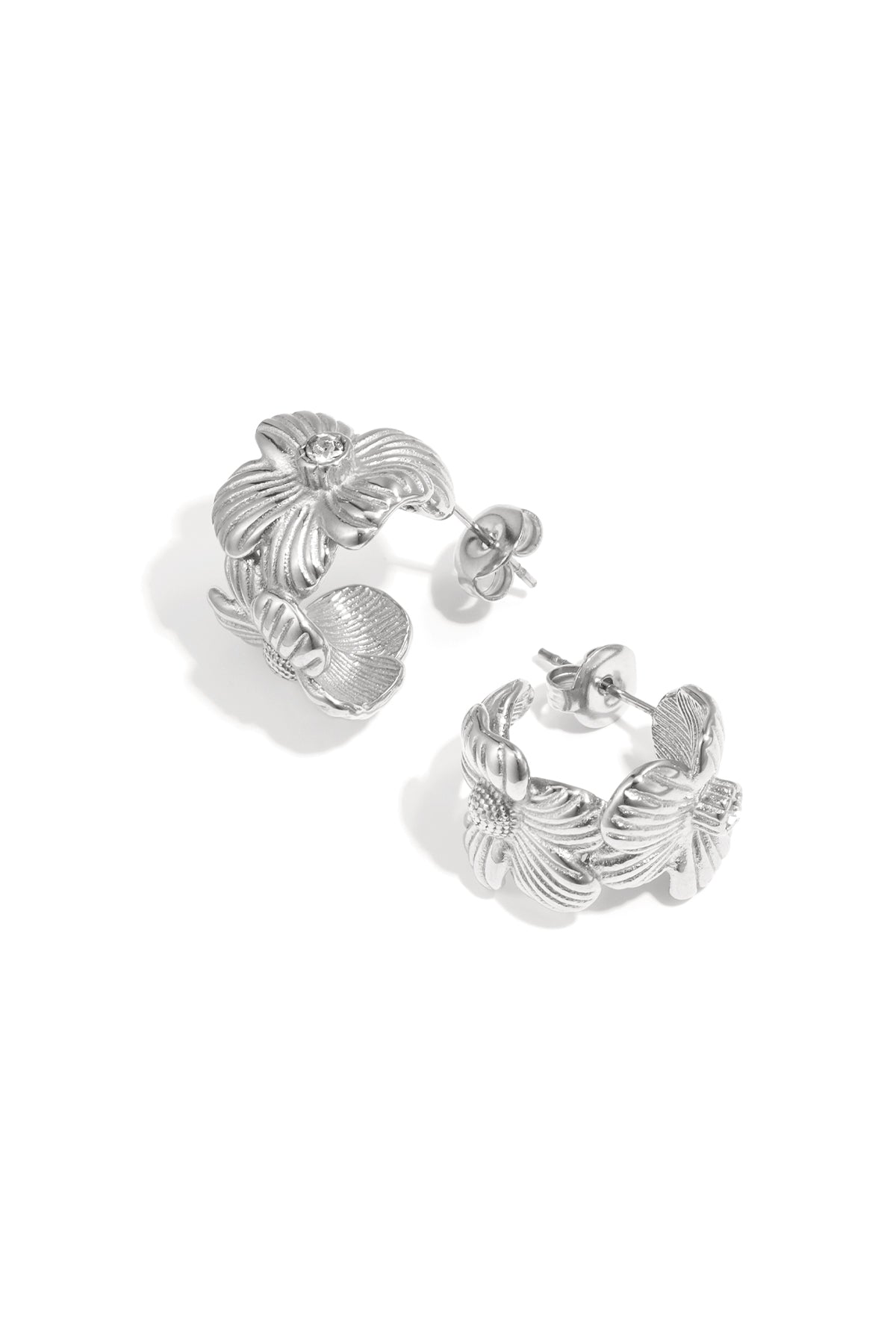 Oorbellen van roestvrij staal met bloemen, casual, dagelijks, eenvoudig, serie, damessieraden