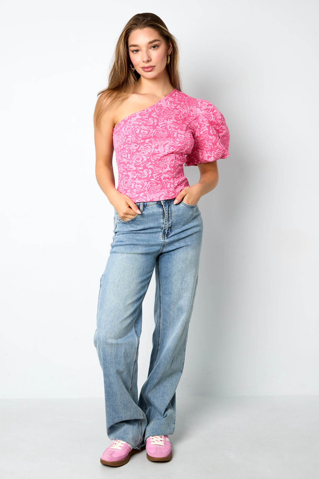 Haut asymétrique à imprimé floral pour femme – photo 6