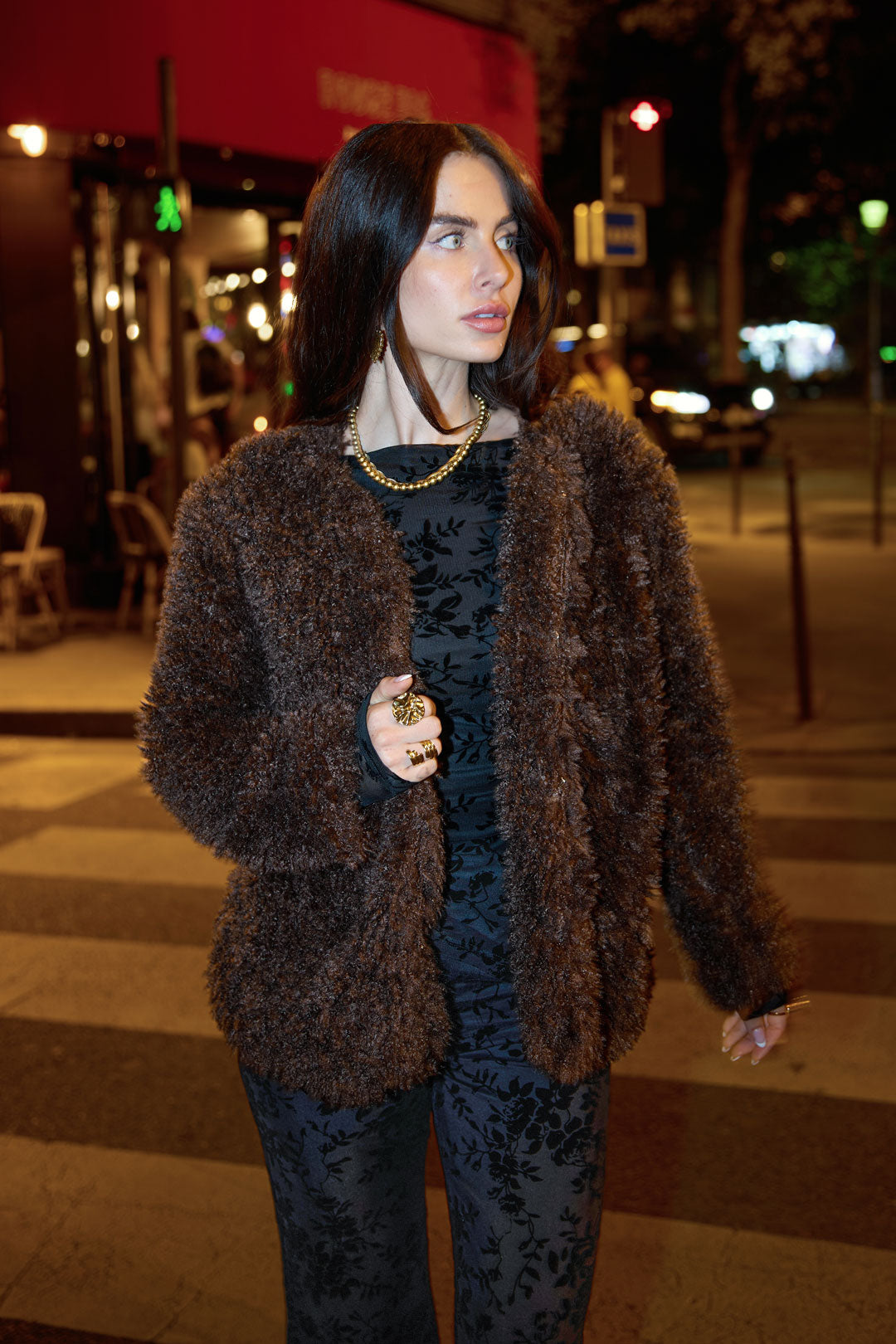 Geweven Polyestervezel Vrouwen Jas Elegant Solide Kleur Herfst/Winter