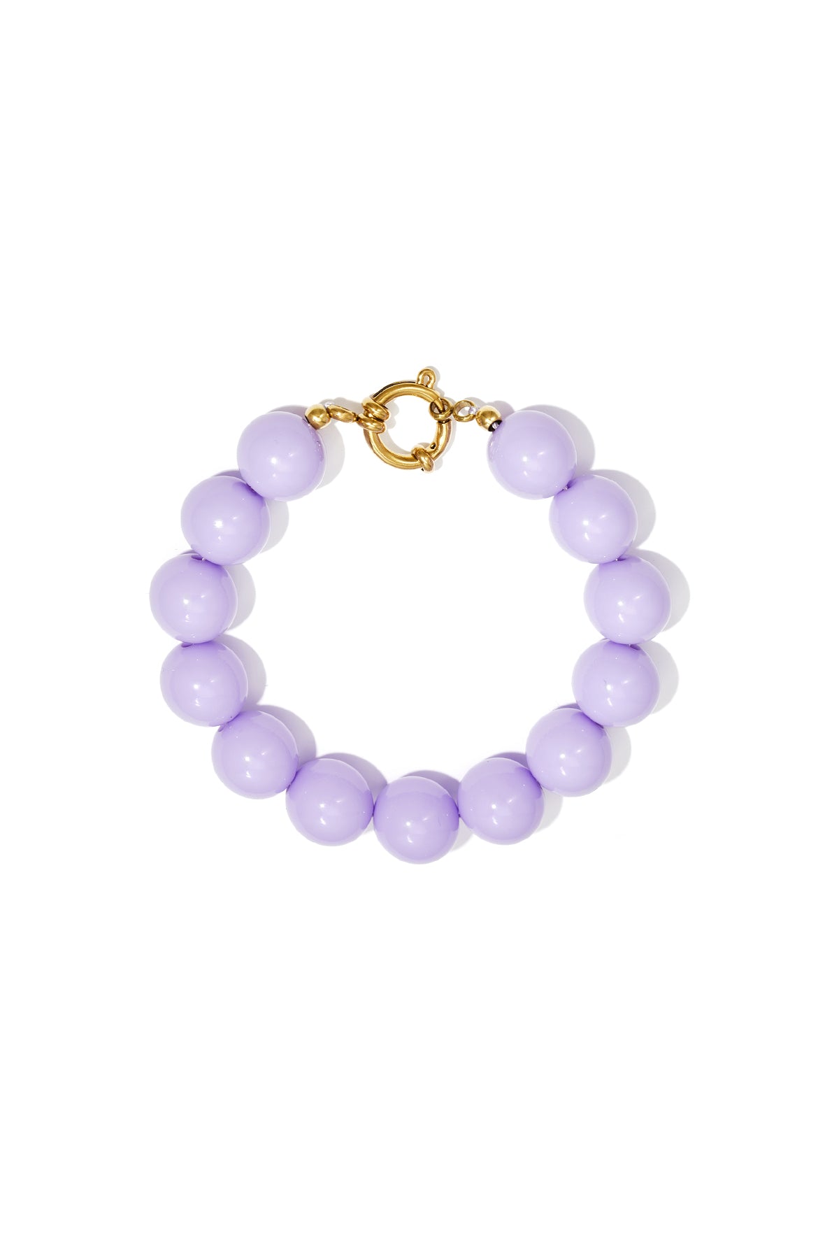 Armband met grote kralen en sluiting aan de voorkant
