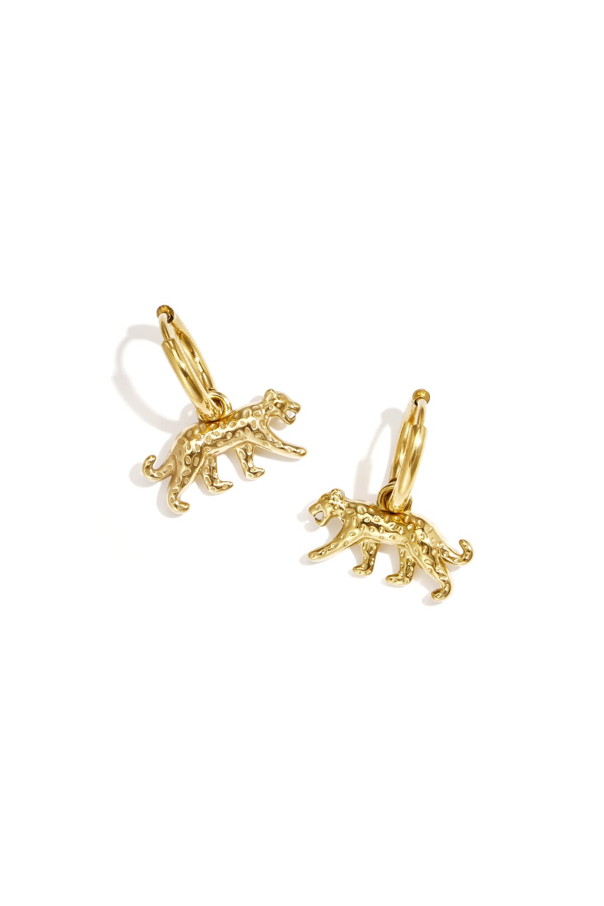 Boucles d'oreilles pendantes en acier inoxydable motif animalier pour femmes – doré