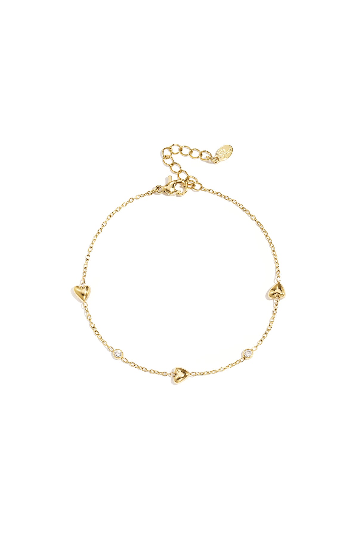 Stainless Steel Charm Bracelet for Women with Heart Shape – Gold and Silver Tone