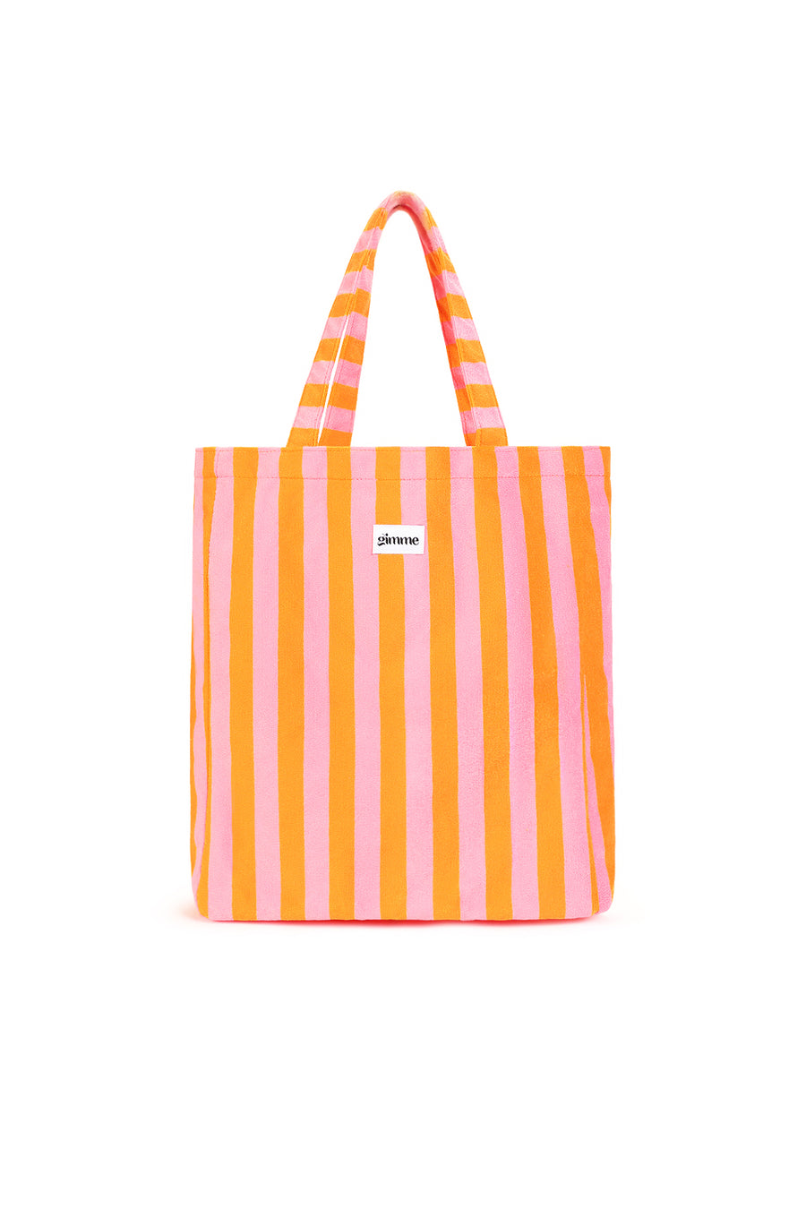 Cabas 100 % polyester, rayé, avec motif imprimé et ouverture sur le dessus – plusieurs coloris