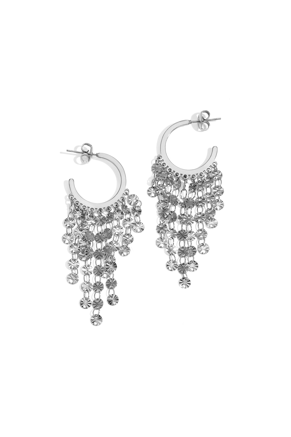 Boucles d'oreilles pendantes pour femmes en acier inoxydable 304 avec pompon – couleur or et argent