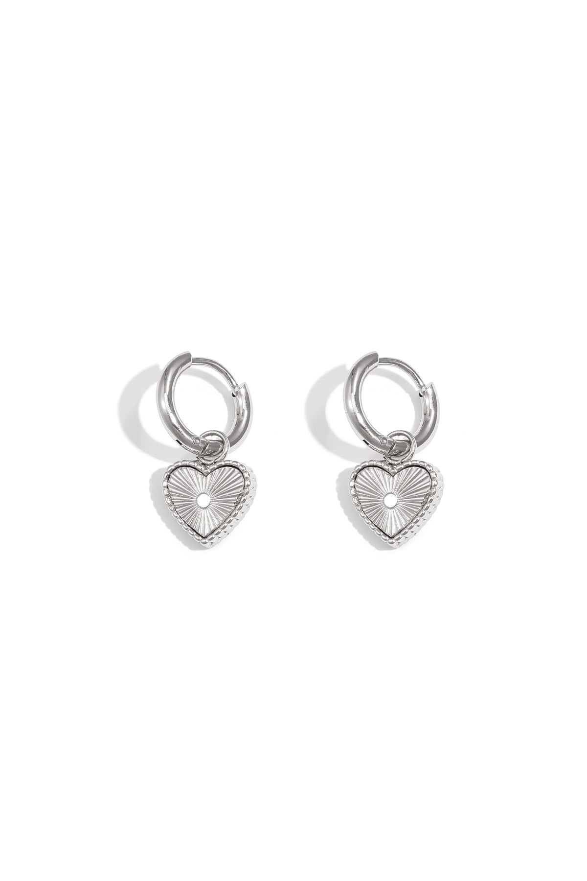Women's Dangle Earrings Stainless Steel Heart Shape - Gold Plated