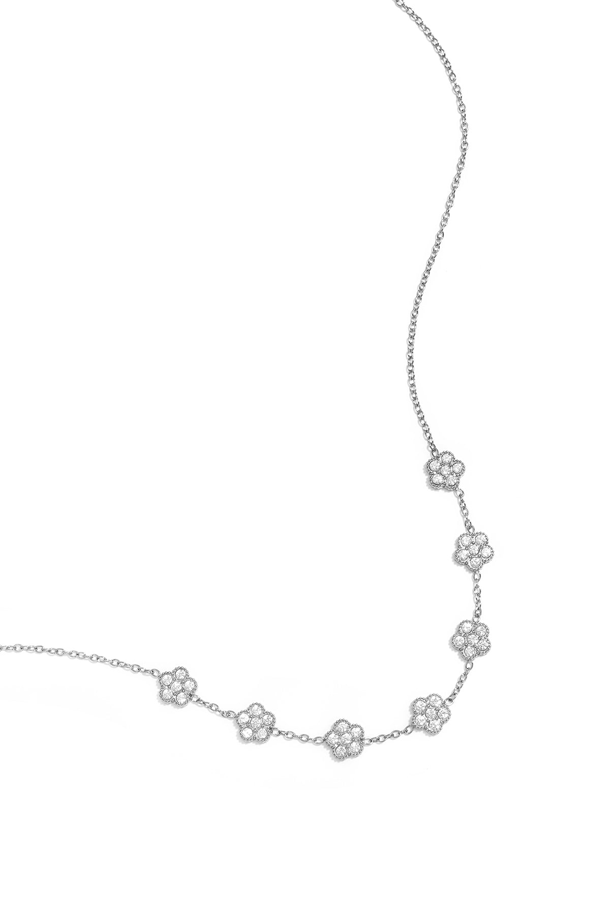 Collier pour femme en acier inoxydable avec pendentif motif floral – couleur or