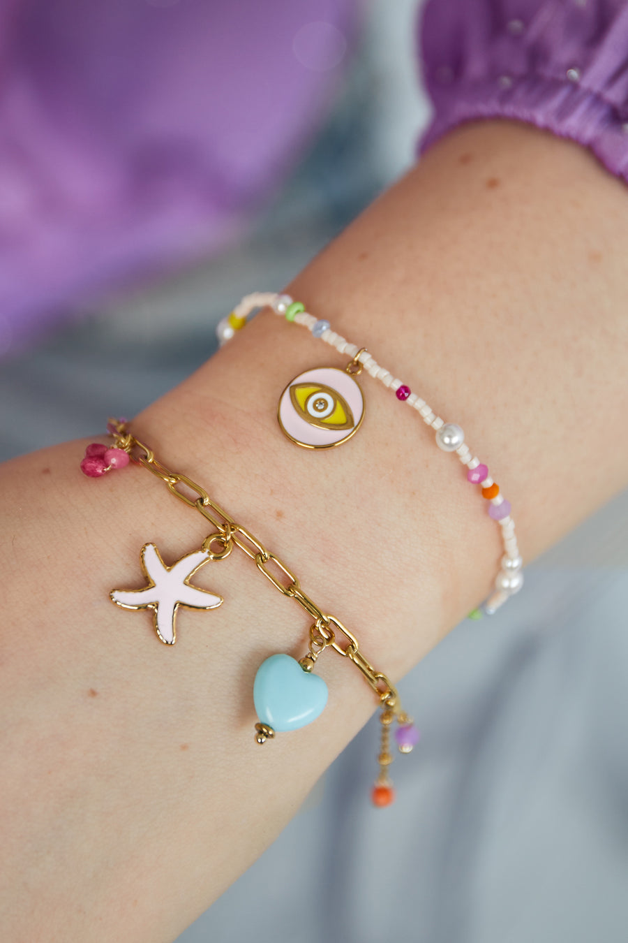 Bracelet de perles pour femmes en acier inoxydable 304