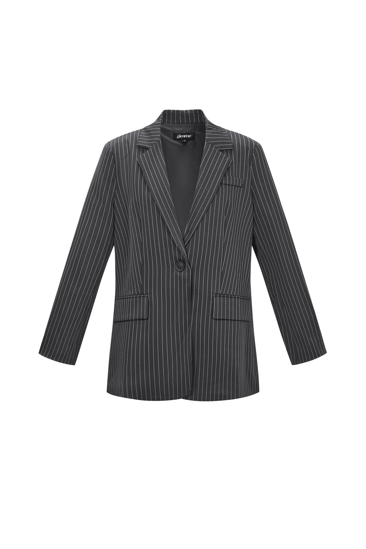 Dames asymmetrische blazer van polyester met strepen – productfoto 8